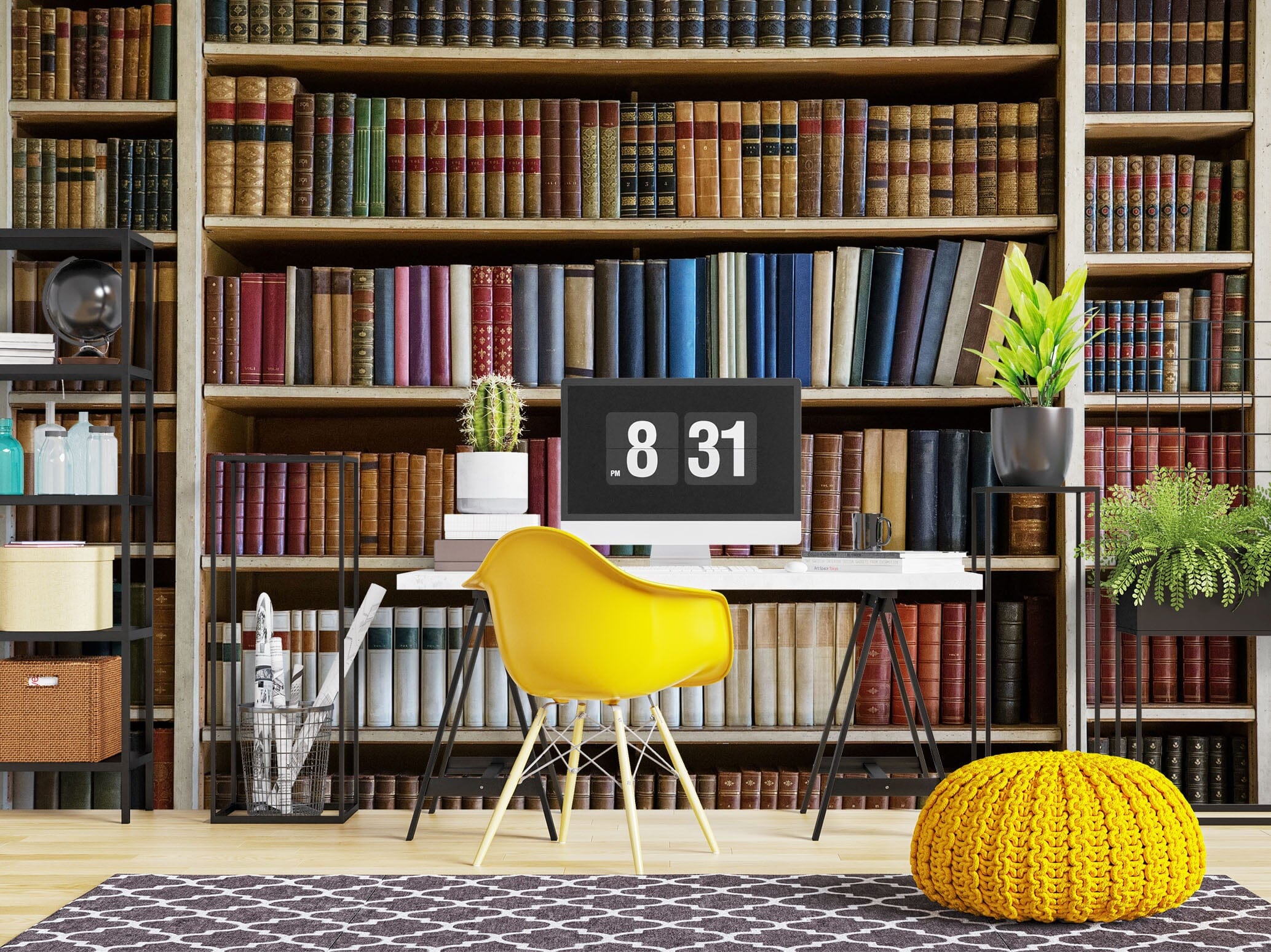 3D Bookshelf Masterpieces 1112 Wall Murals Wallpaper AJ Wallpaper 2
