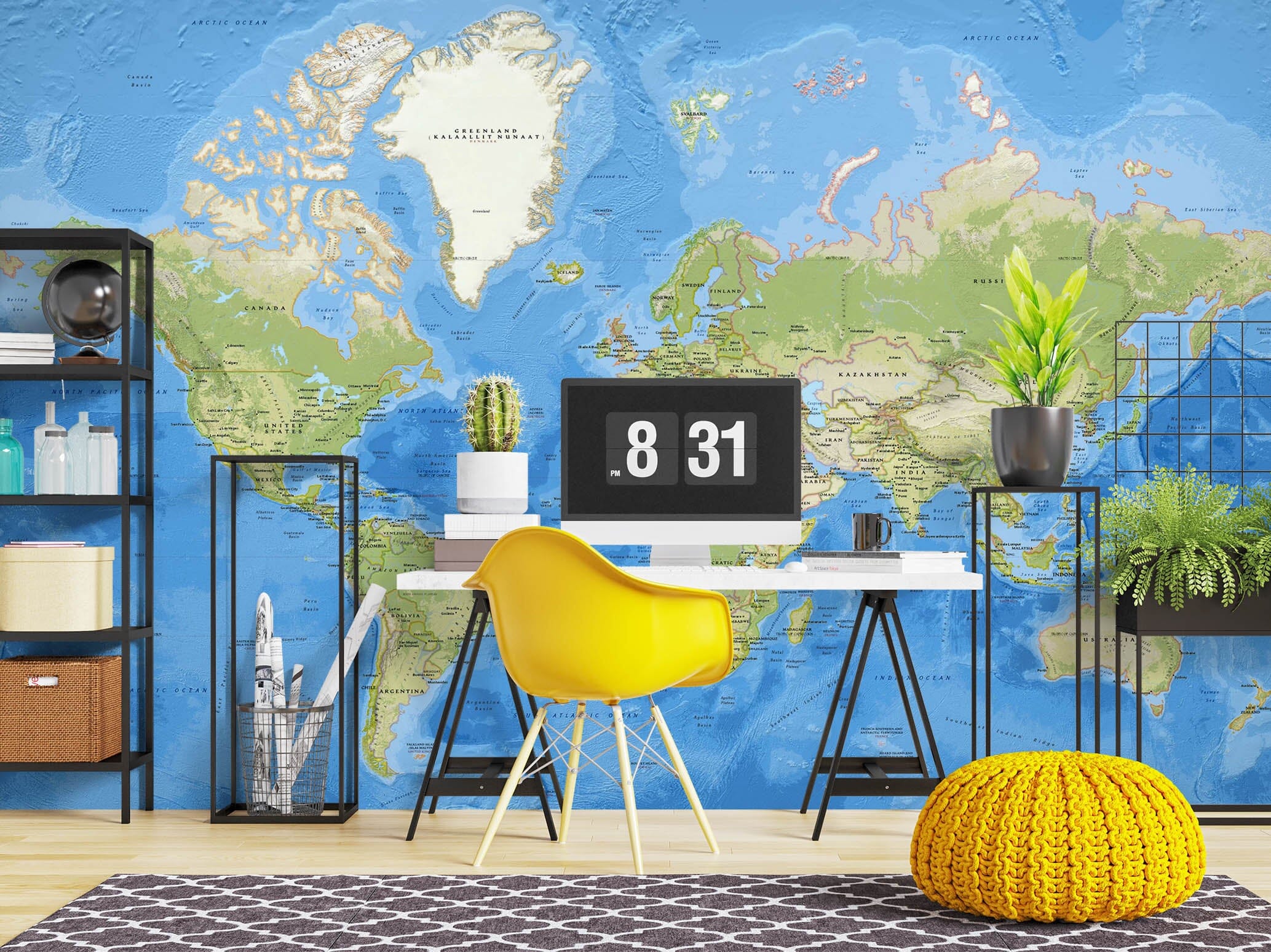 3D Graffiti World Map 1100 Wall Murals Wallpaper AJ Wallpaper 2