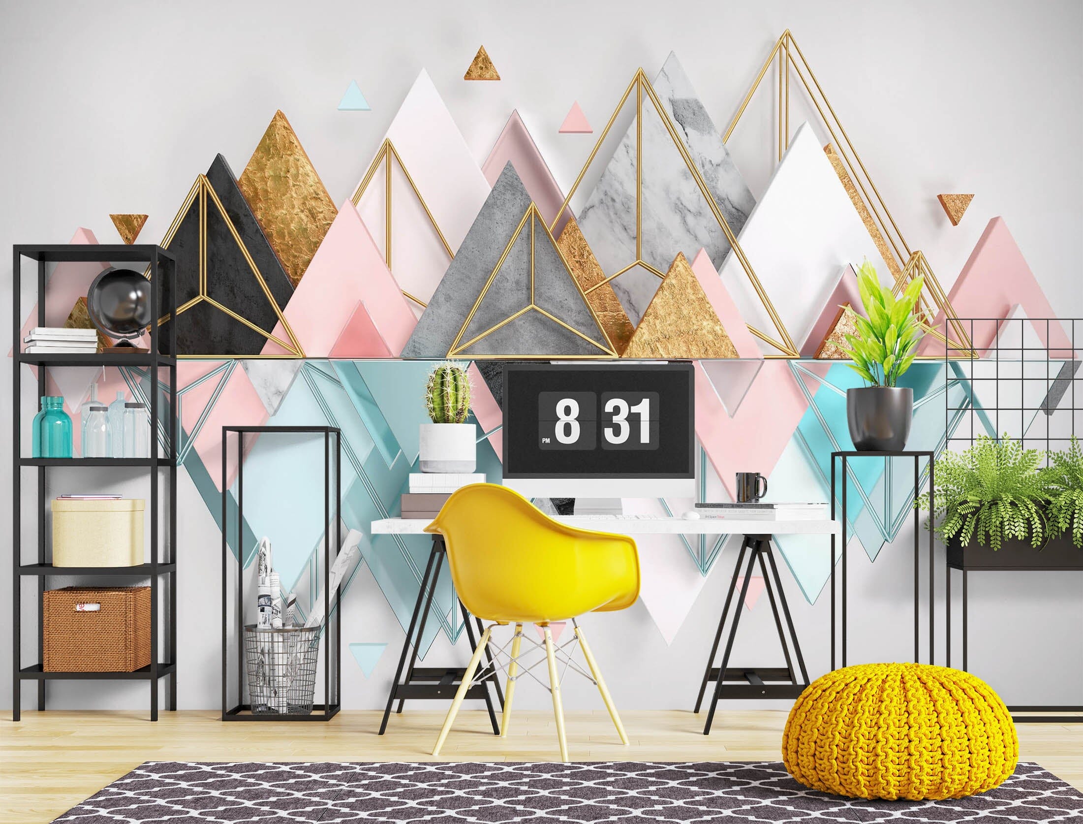 3D Triangle Marble 1045 Wall Murals Wallpaper AJ Wallpaper 2