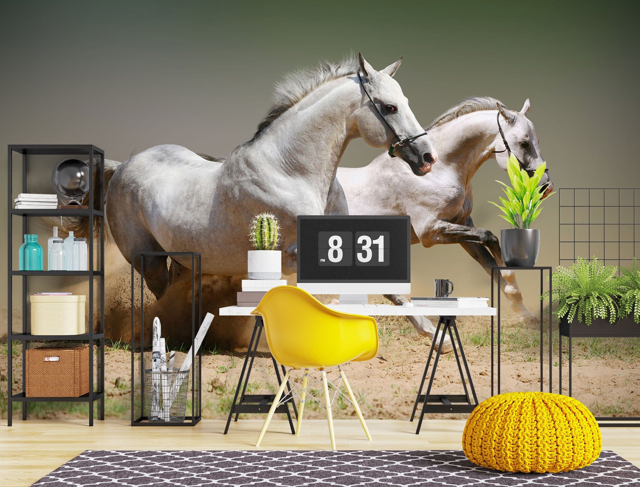 3D Running Horse 1080 Wall Murals Wallpaper AJ Wallpaper 2