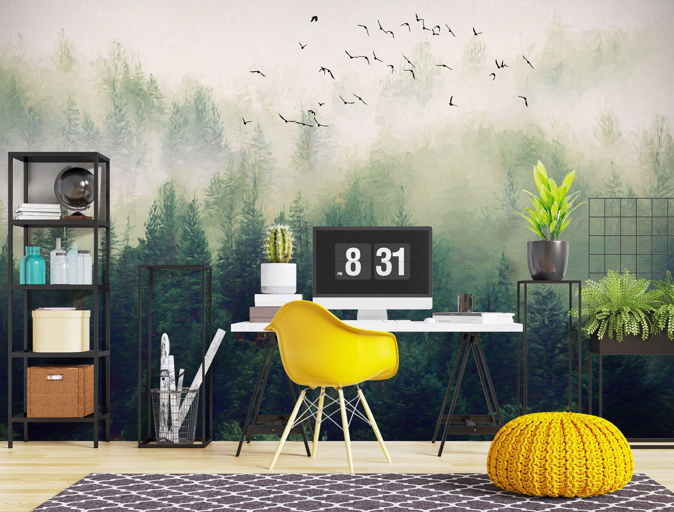 3D Forest Fog 1057 Wall Murals Wallpaper AJ Wallpaper 2