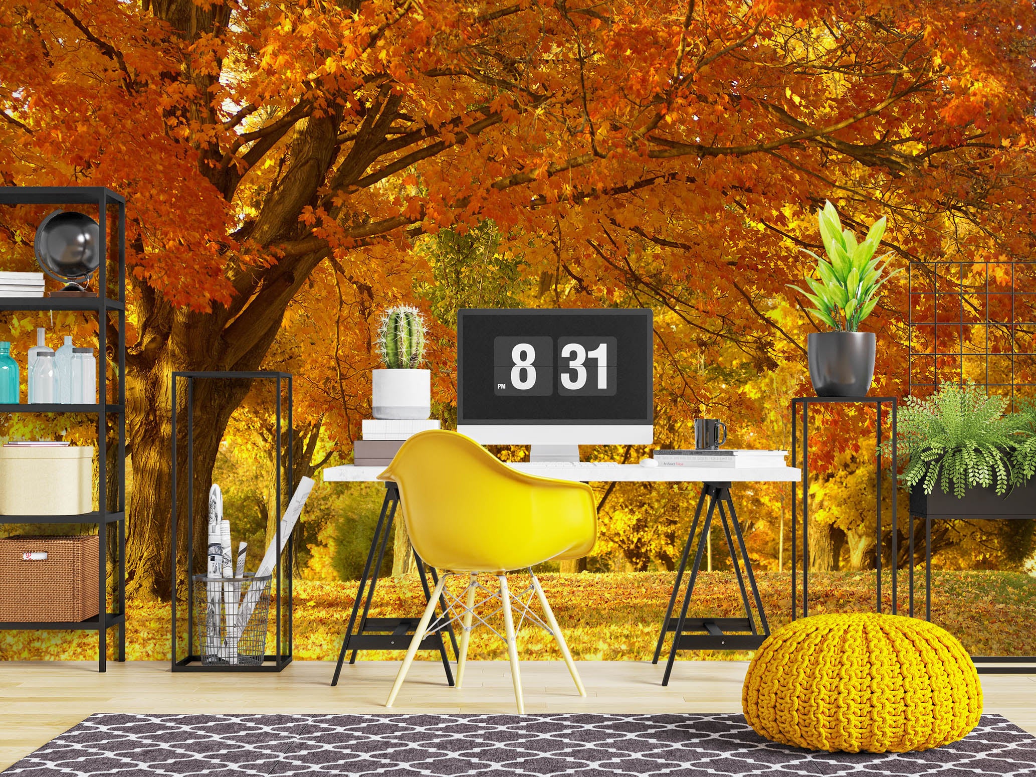 3D Golden Forest 1113 Wall Murals