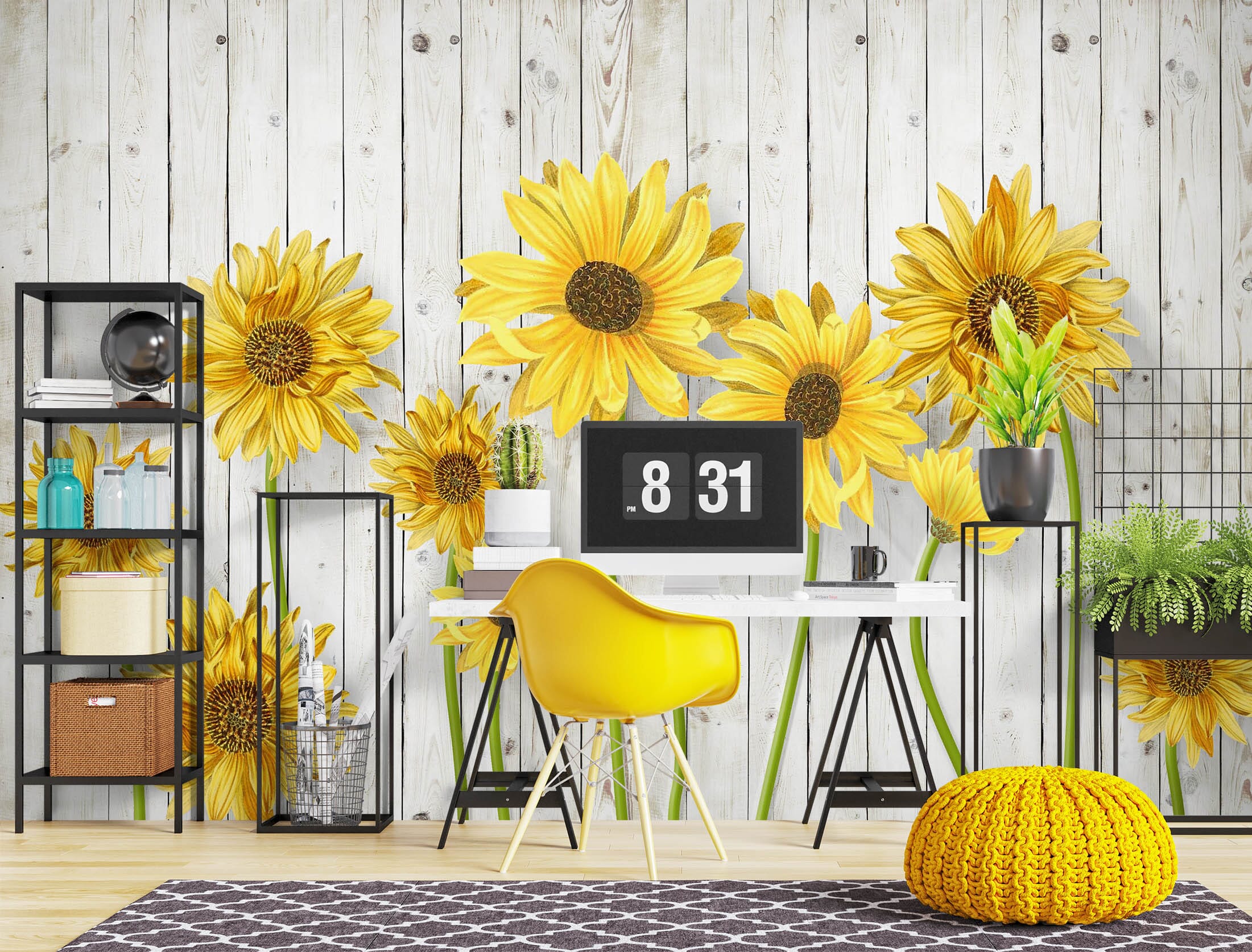 3D Beautiful Sunflower 1036 Wall Murals Wallpaper AJ Wallpaper 2