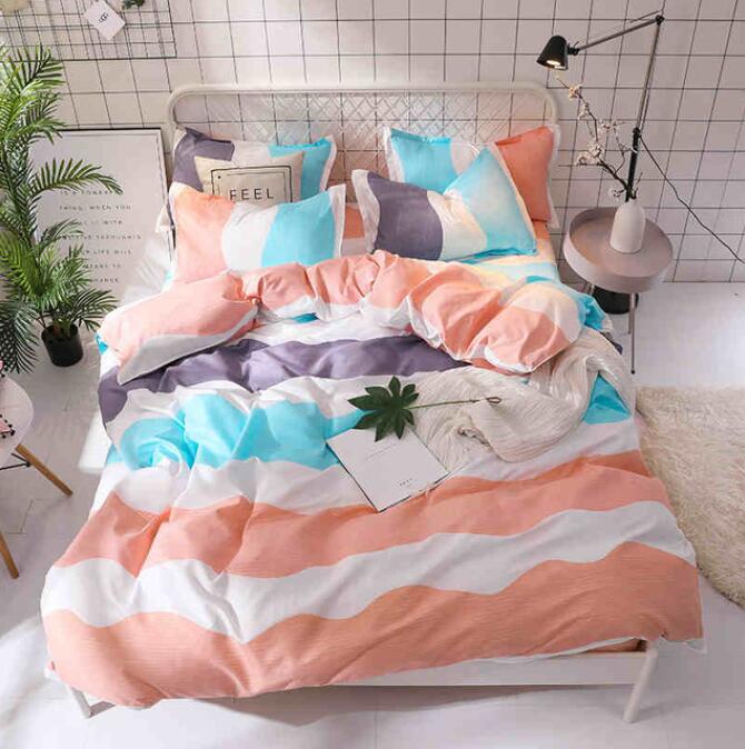 3D Pink Blue Purple 8080 Bed Pillowcases Quilt