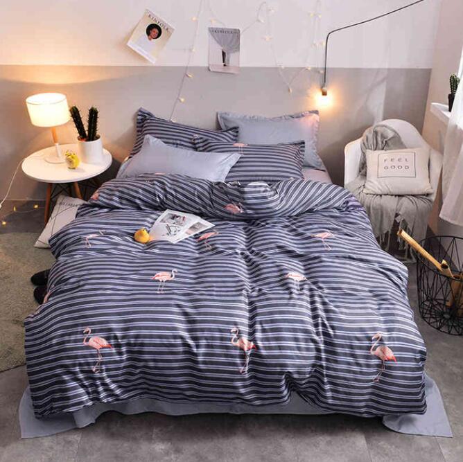3D Horizontal Stripes Flamingo 8107 Bed Pillowcases Quilt