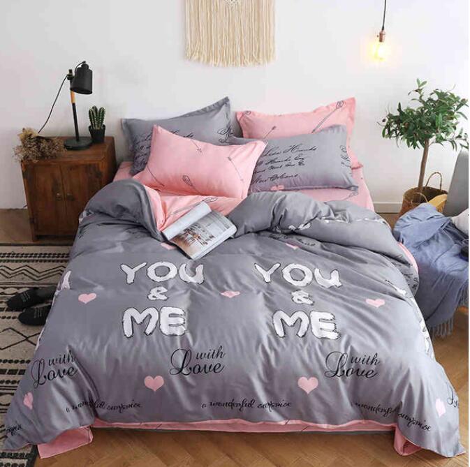 3D Gray Letter 8111 Bed Pillowcases Quilt