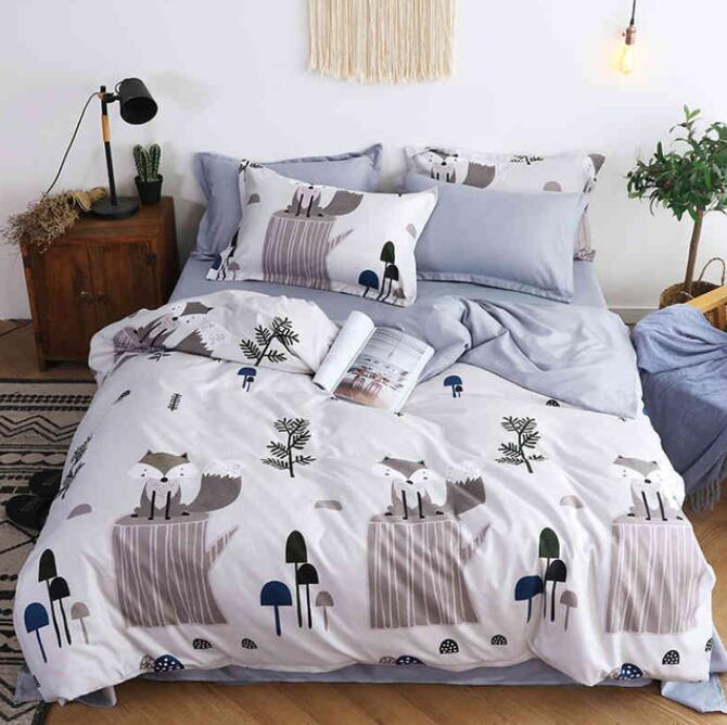 3D Grey Fox Mushroom 8113 Bed Pillowcases Quilt