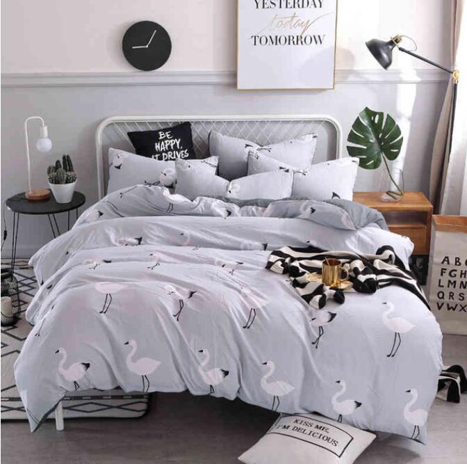 3D Gray Swan 7013 Bed Pillowcases Quilt