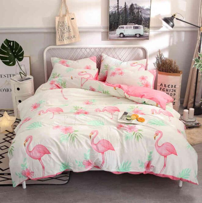 3D Flamingo On White 7021 Bed Pillowcases Quilt