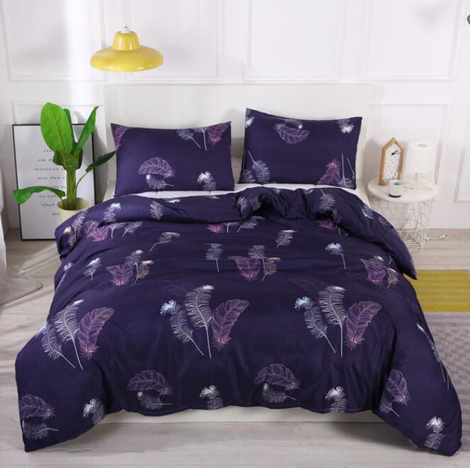 3D Dark Bottom Feathers 8095 Bed Pillowcases Quilt