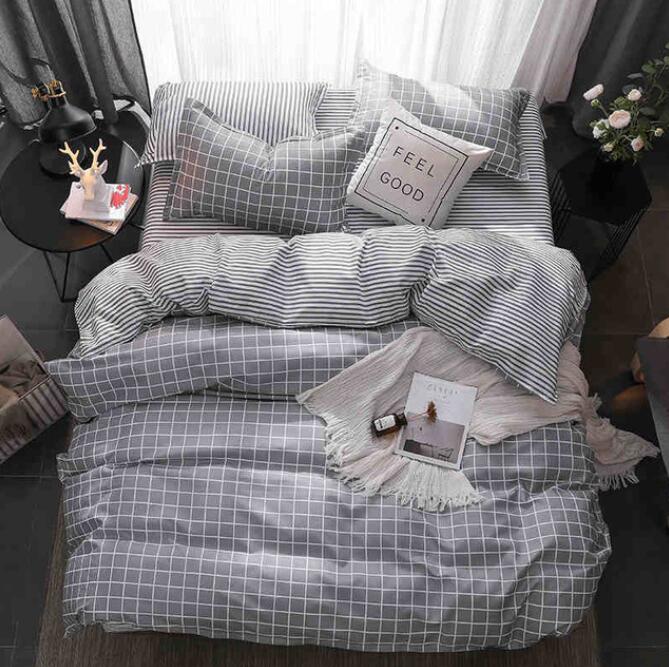 3D White Grid 8075 Bed Pillowcases Quilt