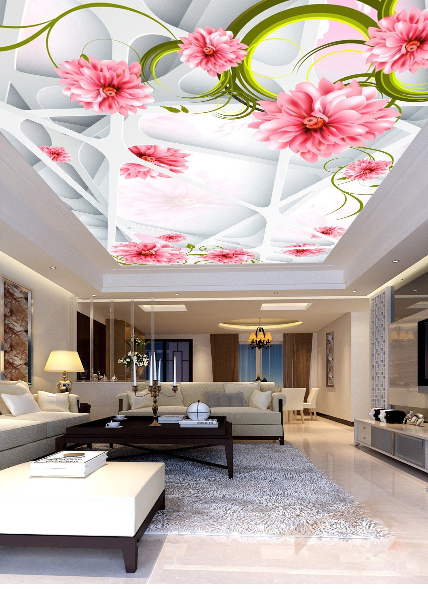 Flowers And Lattices Wallpaper AJ Wallpaper