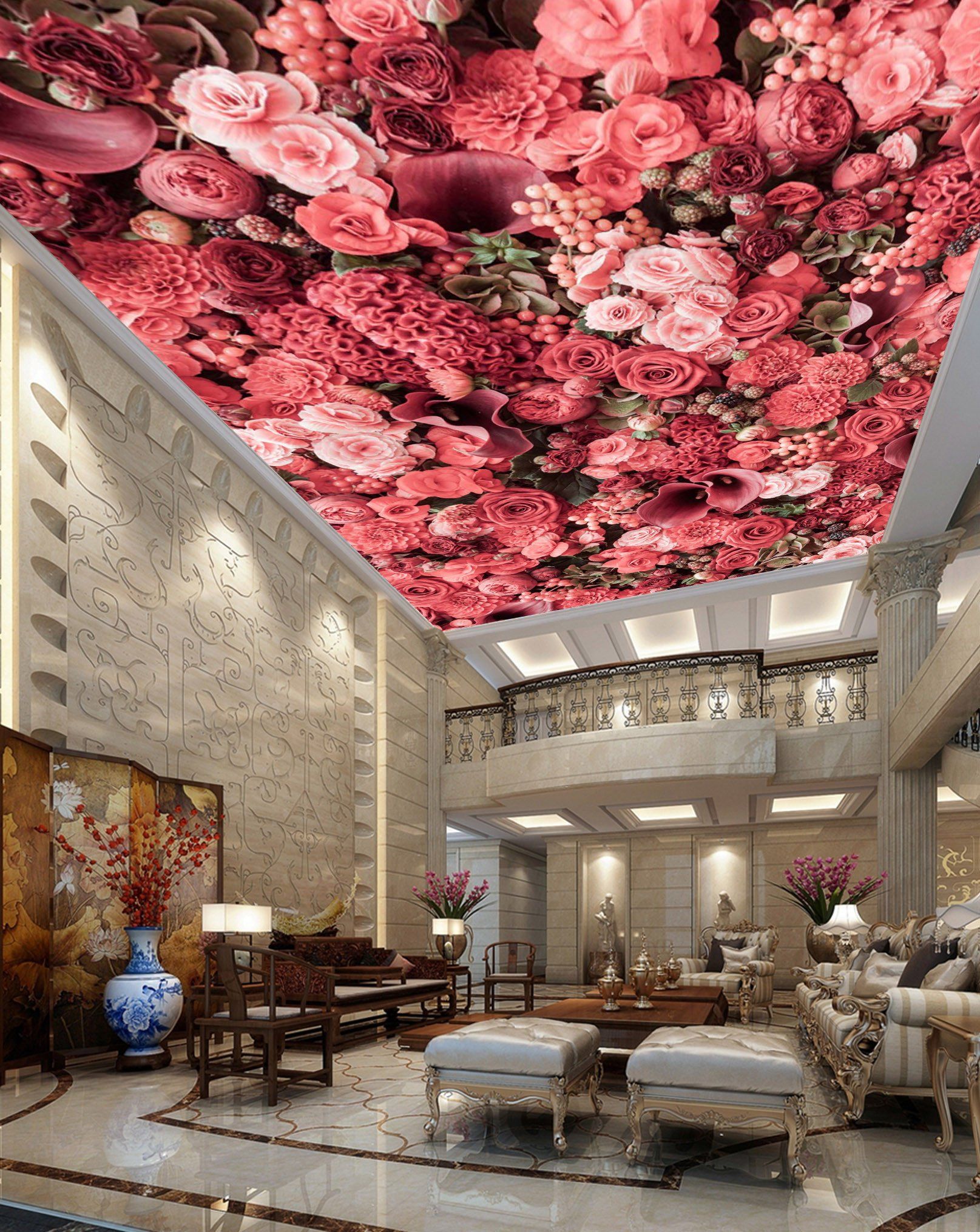 Romantic Dense Flowers Wallpaper AJ Wallpaper