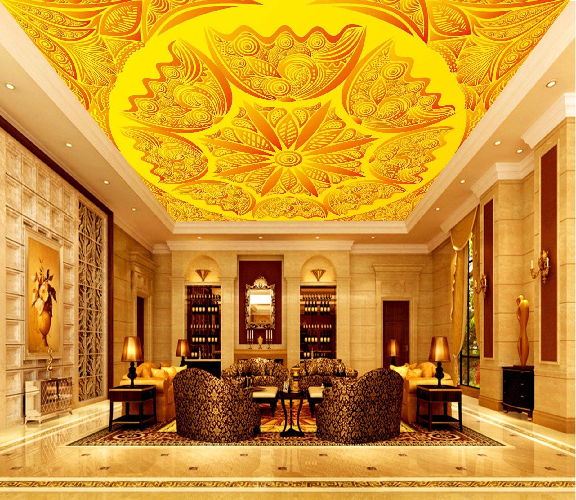 Bright Yellow Patterns 01 Wallpaper AJ Wallpaper