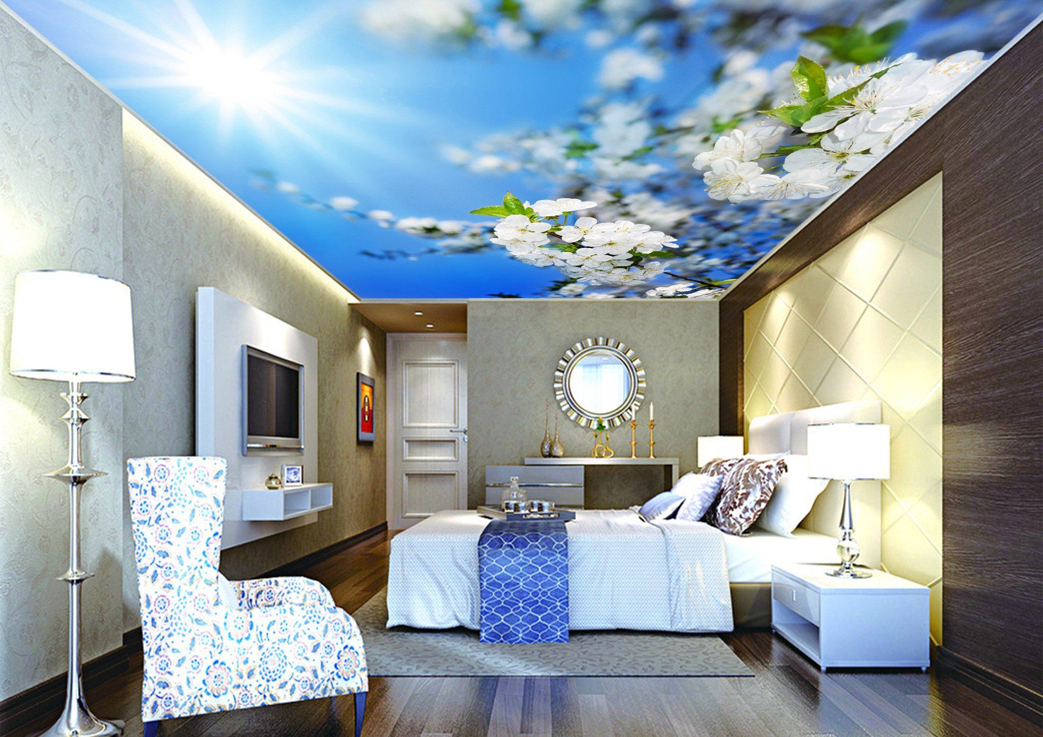 Sunny Sky Flowers Wallpaper AJ Wallpaper