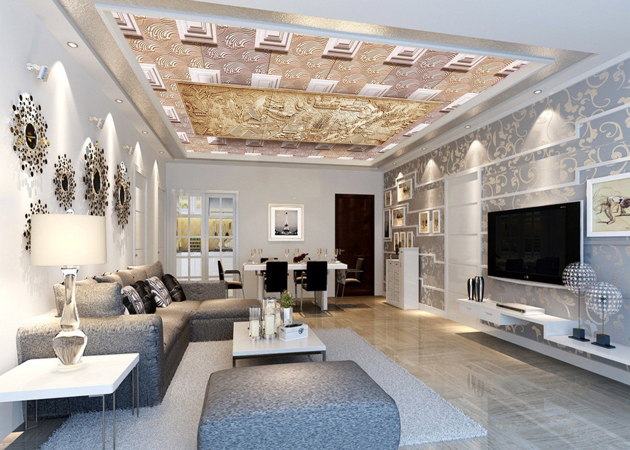 Golden City Carvings Wallpaper AJ Wallpaper