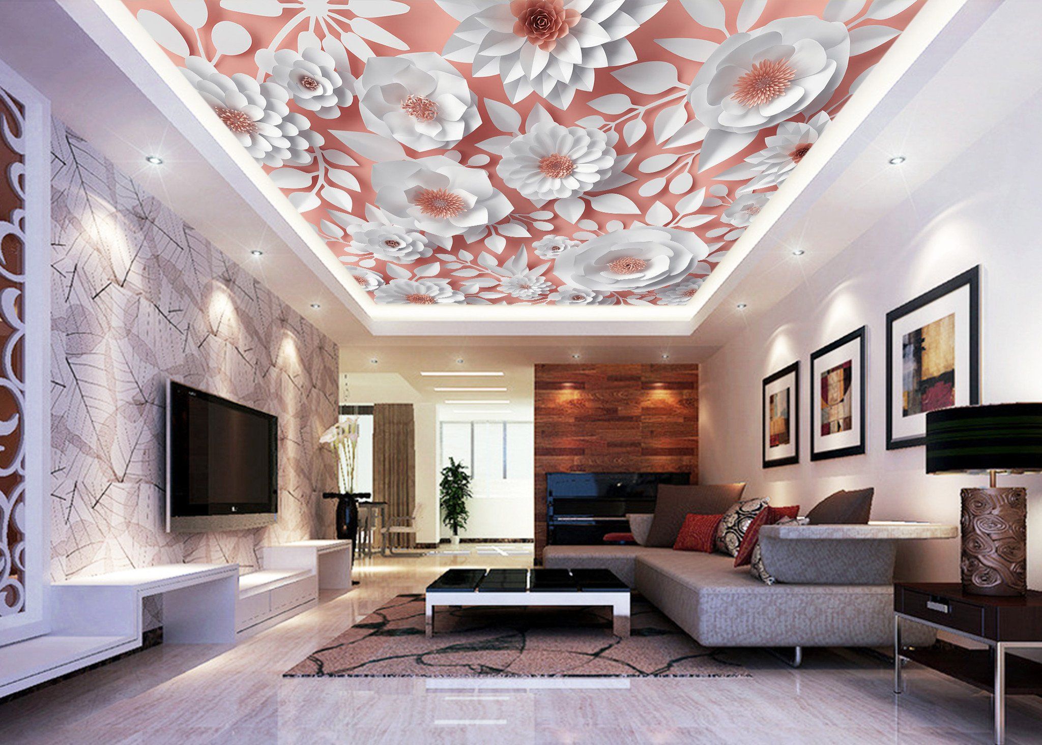 White Flowers And Leaves Wallpaper AJ Wallpaper