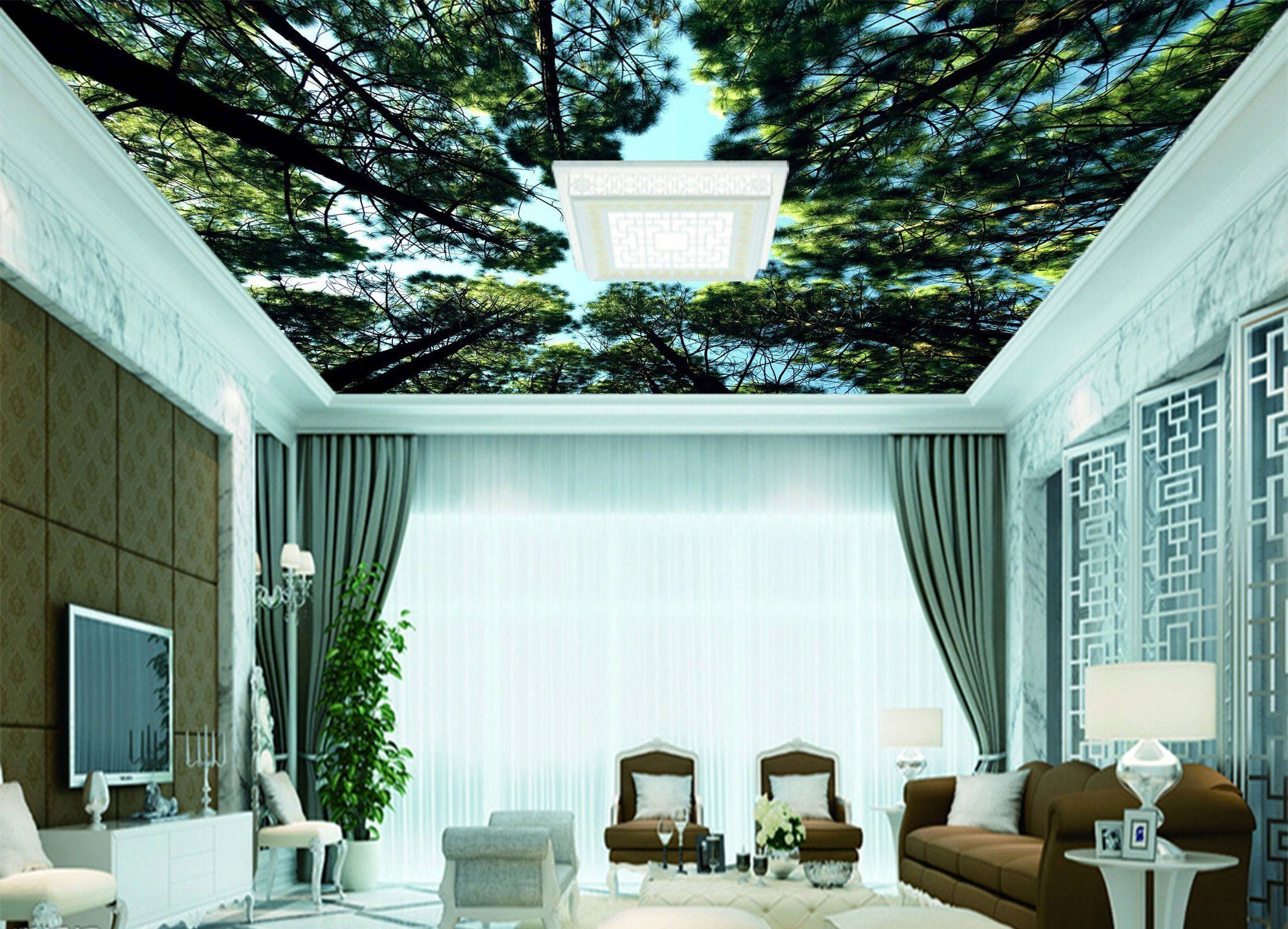 Green Trees Blue Sky Wallpaper AJ Wallpaper