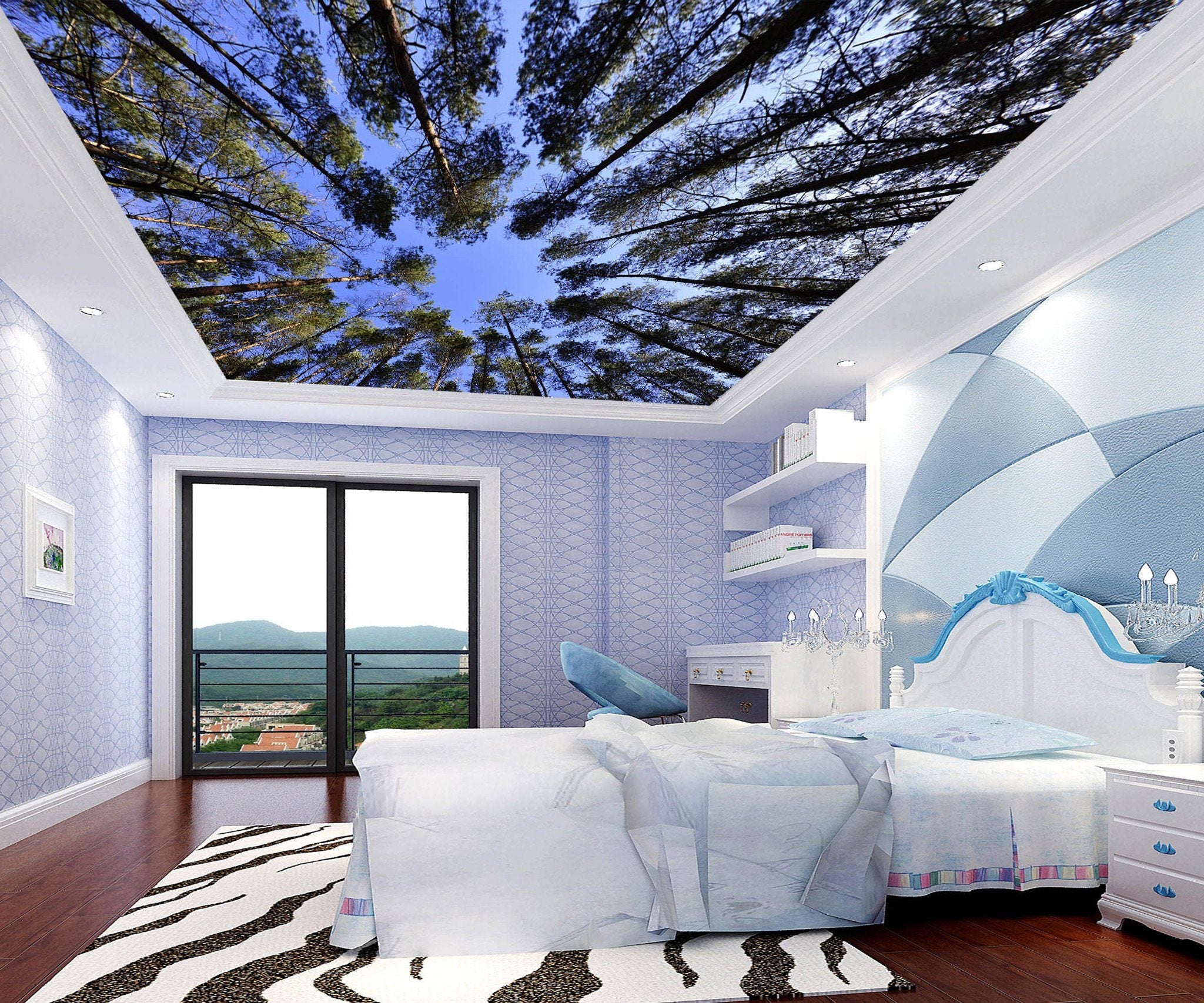 Tall Trees Blue Sky Wallpaper AJ Wallpaper