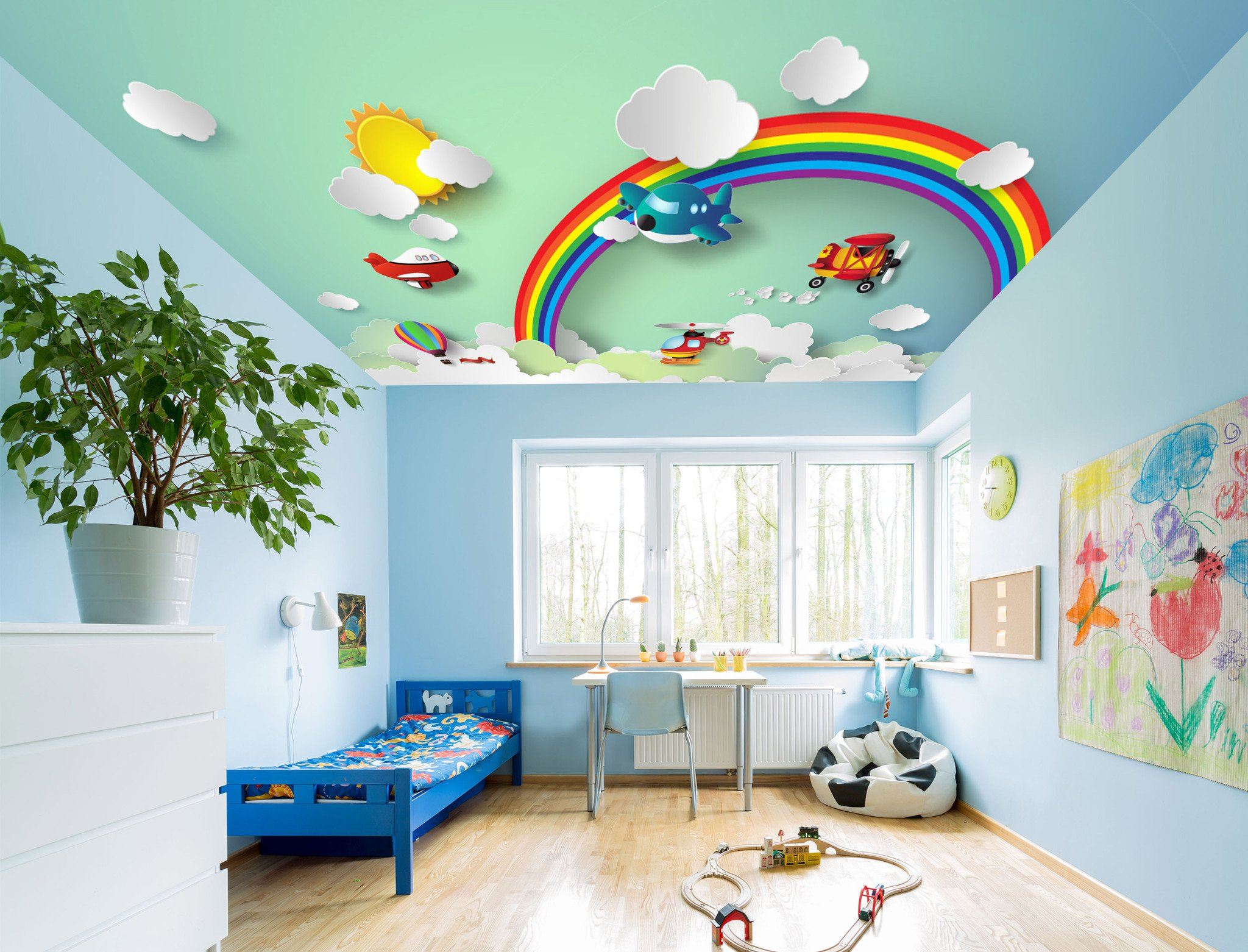 Sky Rainbow And Aircrafts Wallpaper AJ Wallpaper