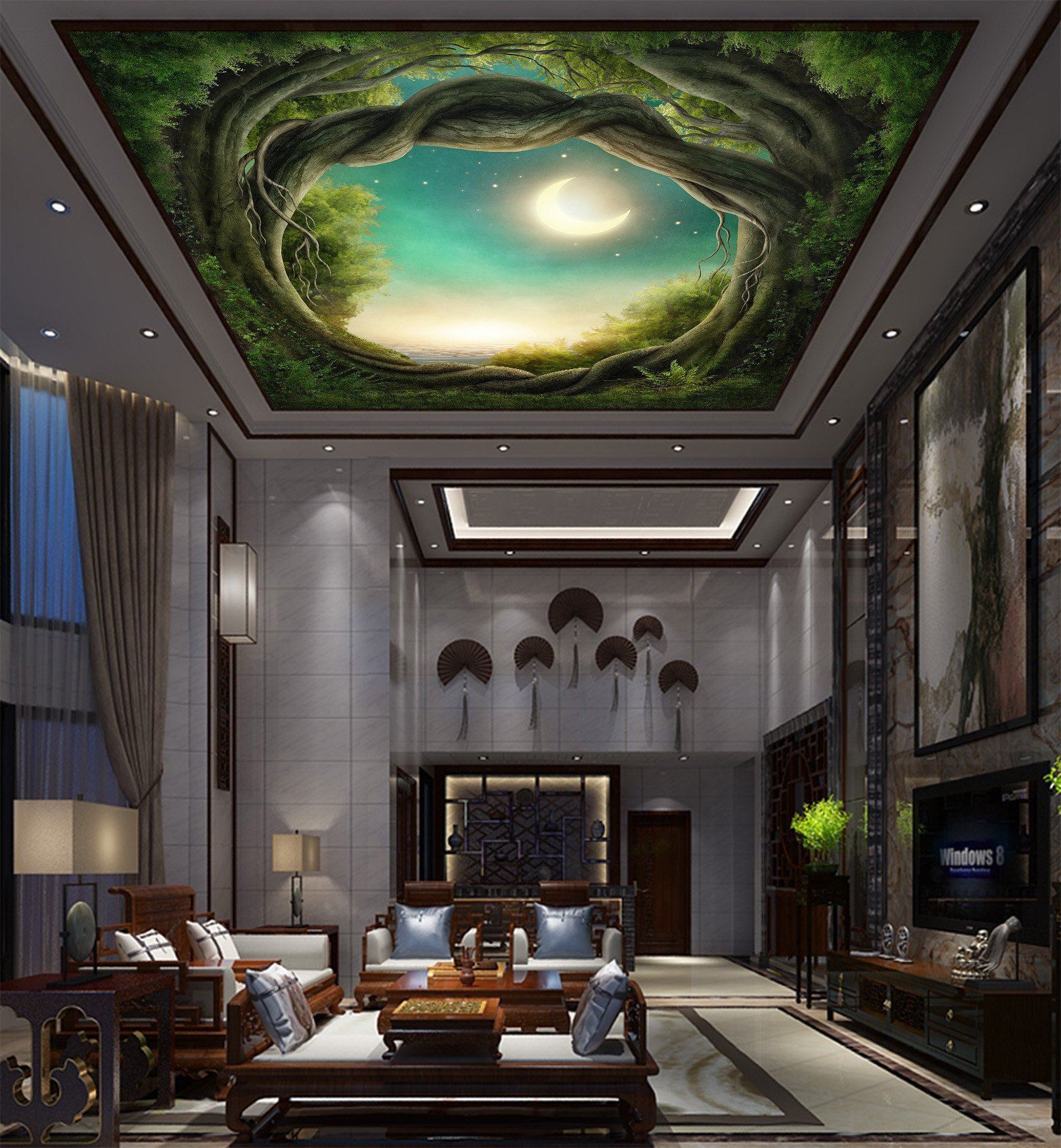 Giant Rattan Bright Moon Wallpaper AJ Wallpaper