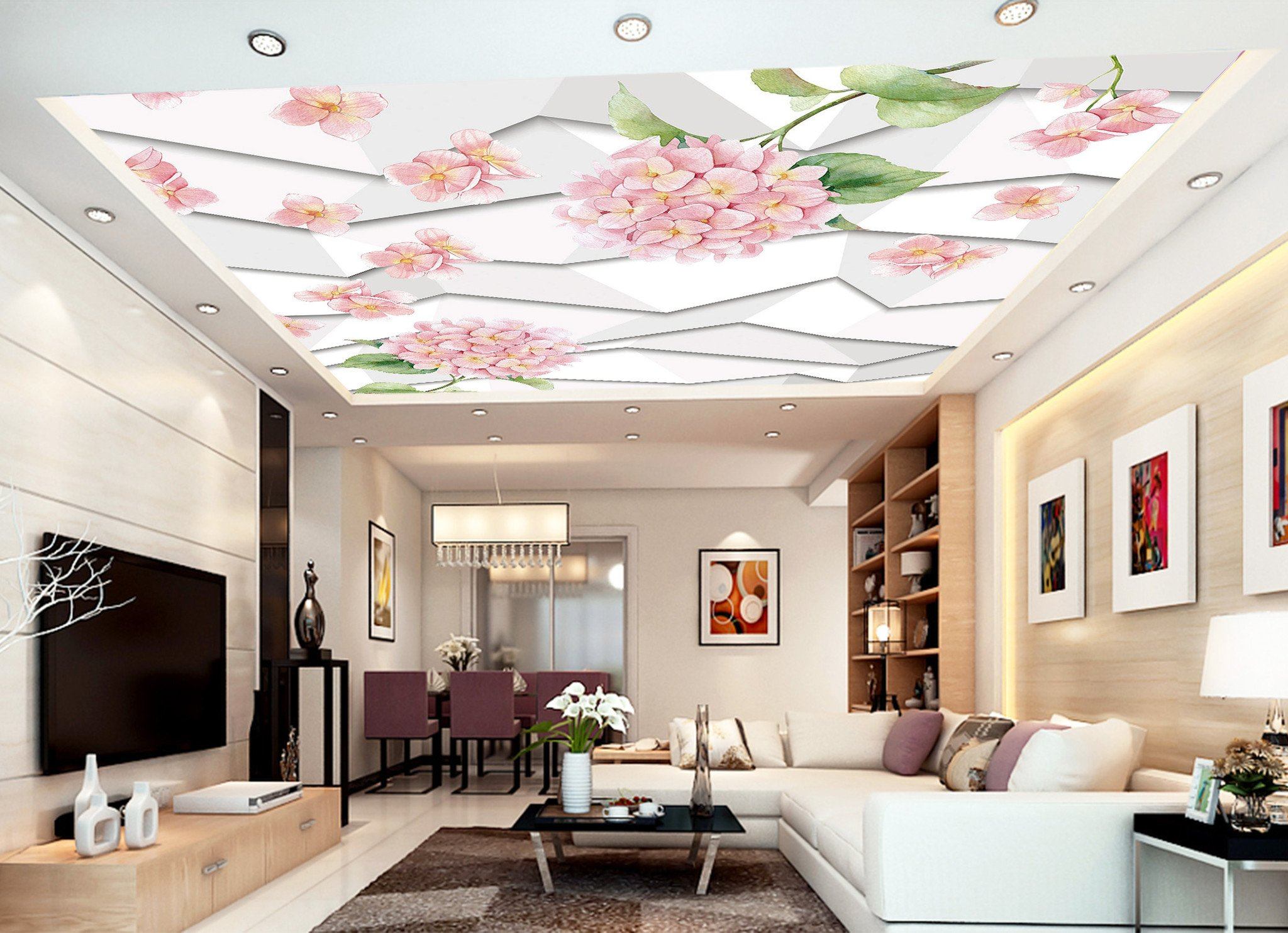 Polylines And Flowers Wallpaper AJ Wallpaper