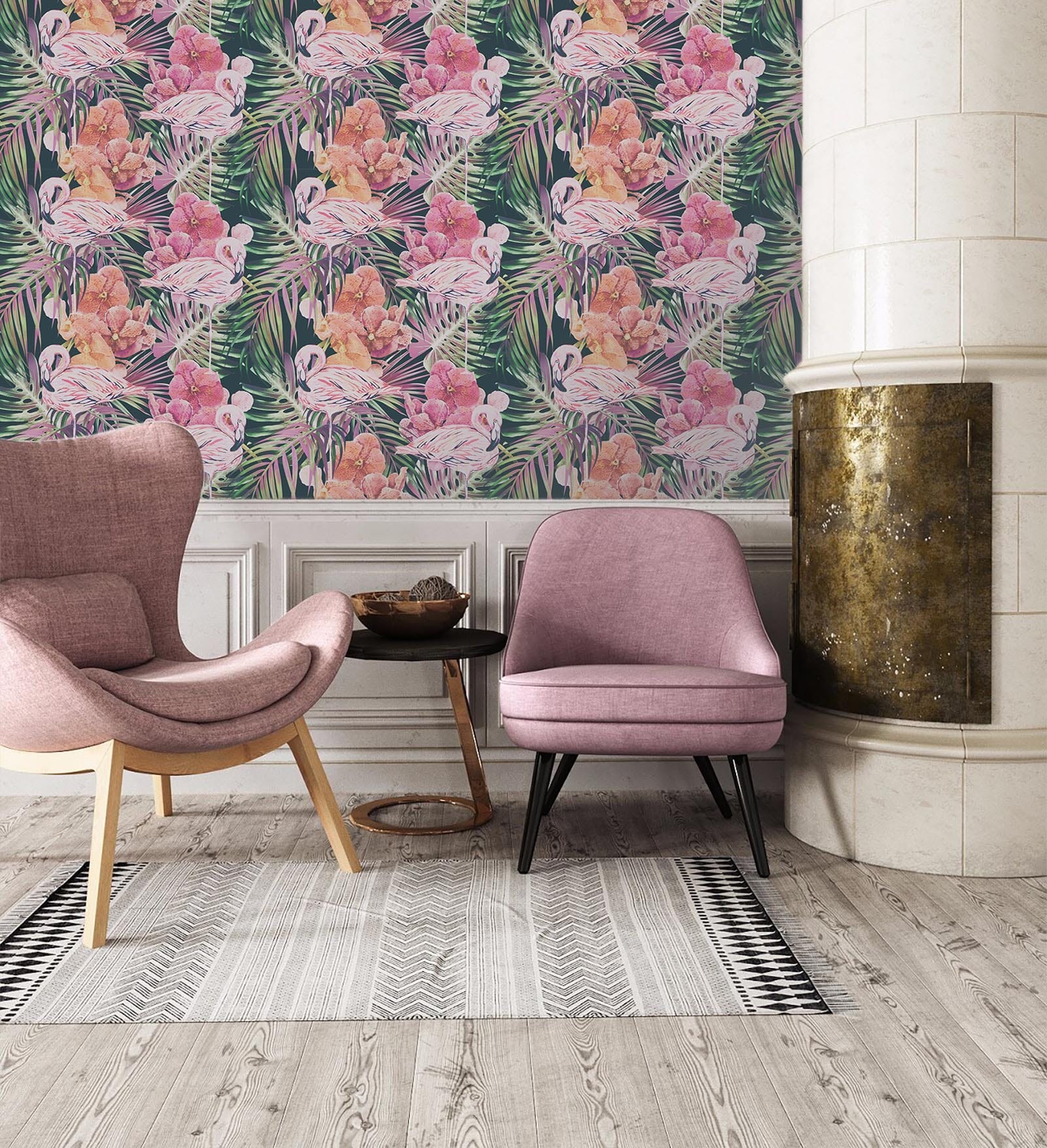 3D Flamingo Flower 24 Wall Murals Wallpaper AJ Wallpaper 2