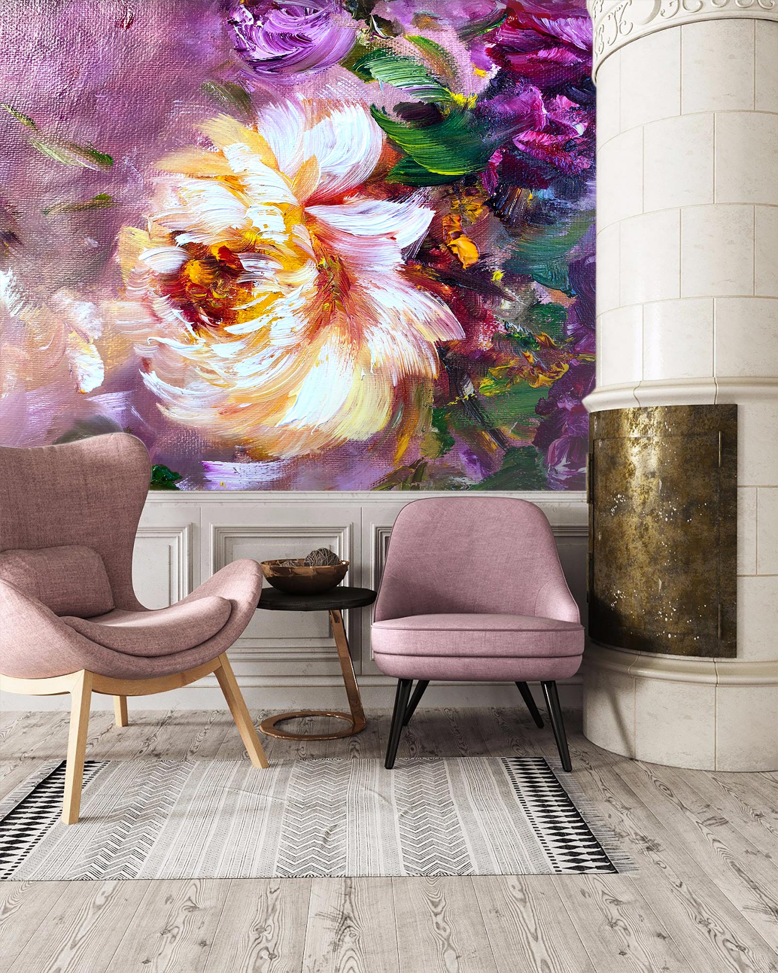 3D Painted Flowers 143 Skromova Marina Wall Mural Wall Murals