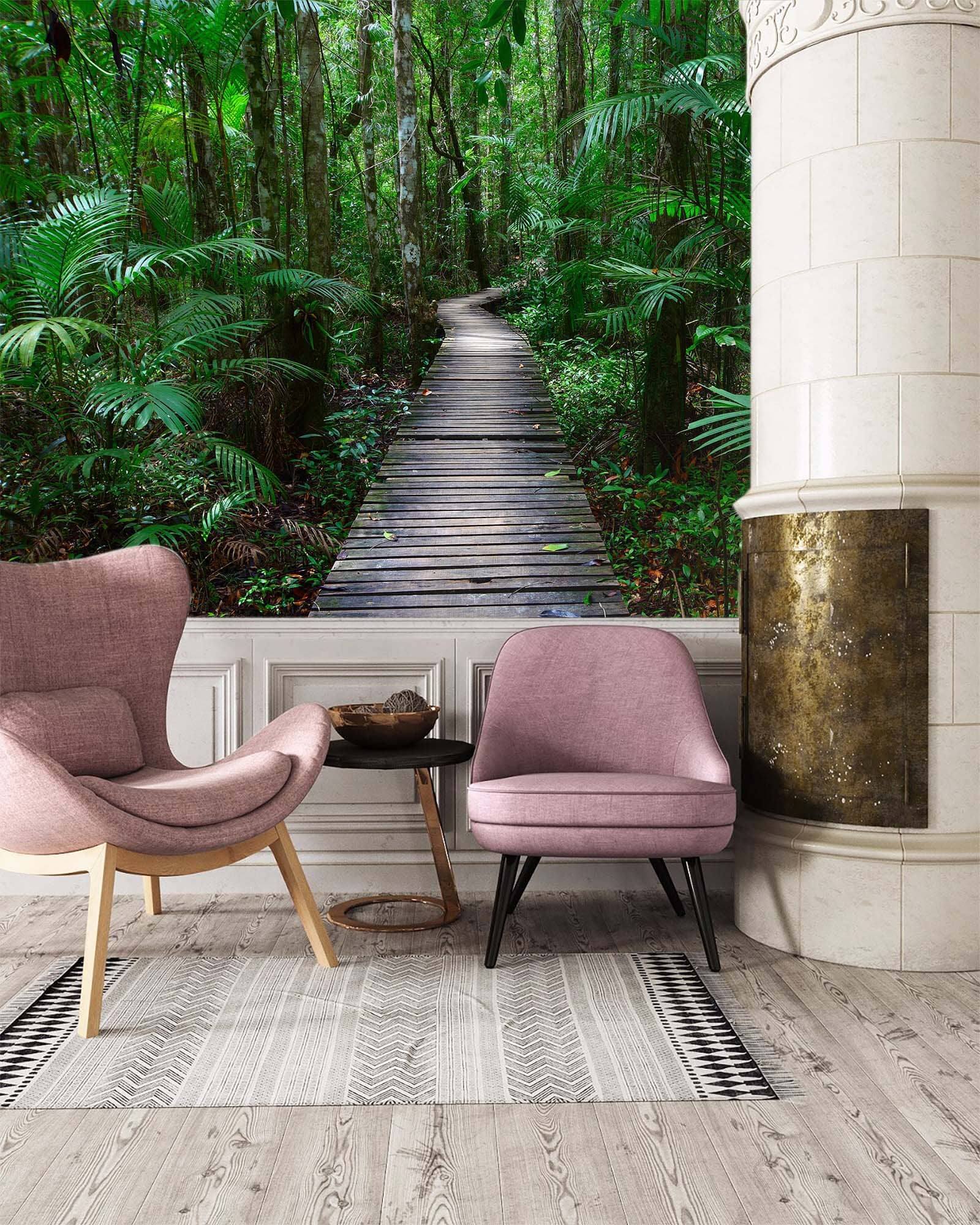 3D Forest Wooden Bridge 10 Wall Murals Wallpaper AJ Wallpaper 2