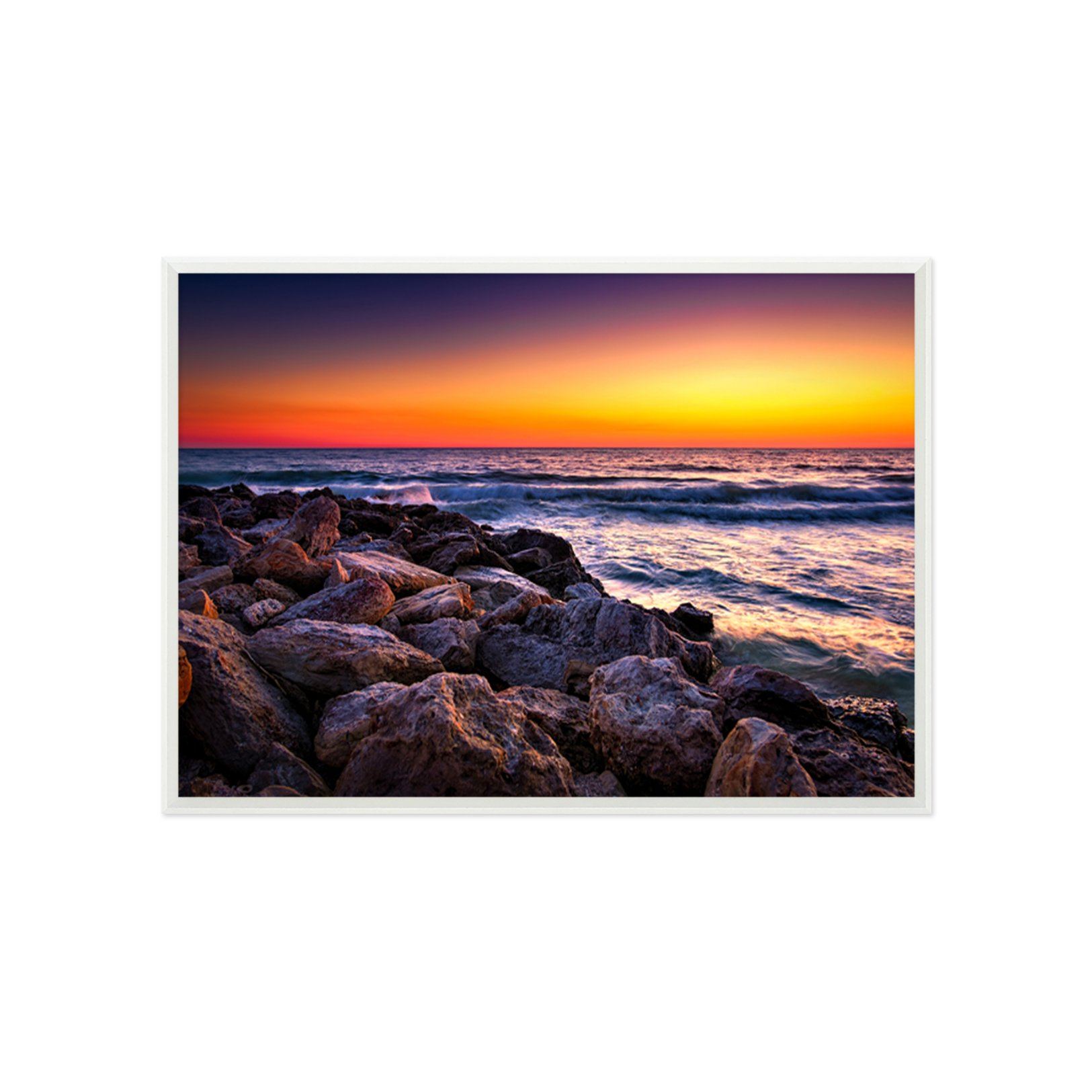 3D Dusk Waves 164 Fake Framed Print Painting Wallpaper AJ Creativity Home