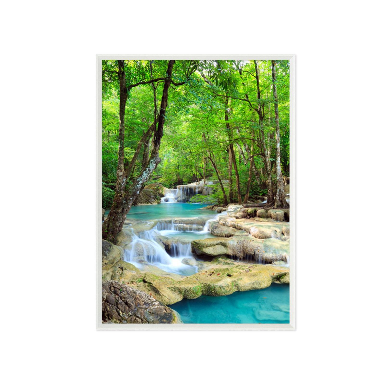 3D Forest River 096 Fake Framed Print Painting Wallpaper AJ Creativity Home
