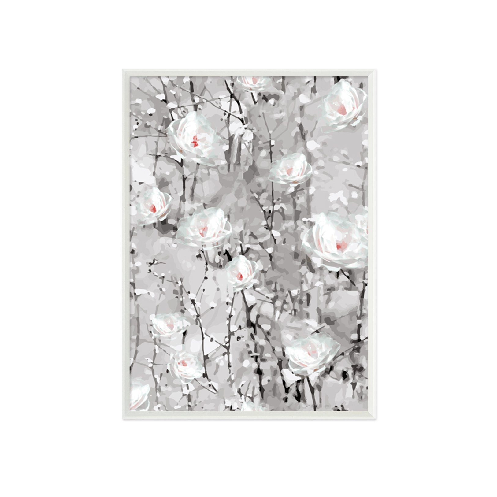 3D White Flower 071 Fake Framed Print Painting Wallpaper AJ Creativity Home