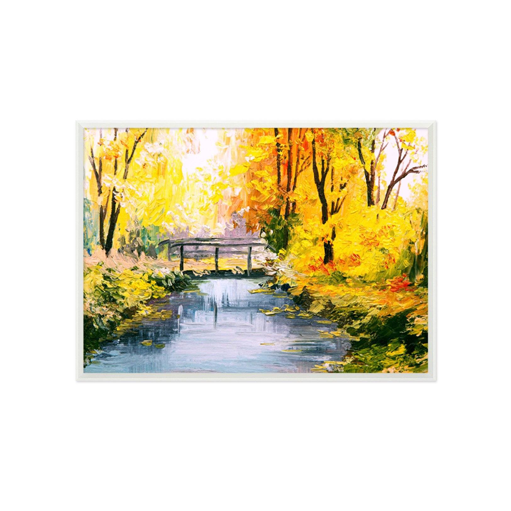 3D Maple Bridge 048 Fake Framed Print Painting Wallpaper AJ Creativity Home