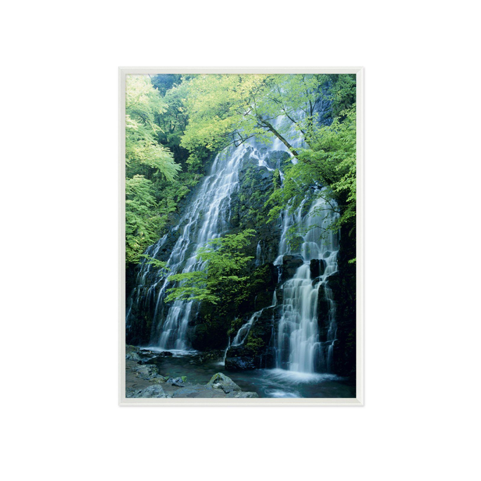 3D Precipitous Waterfall 145 Fake Framed Print Painting Wallpaper AJ Creativity Home