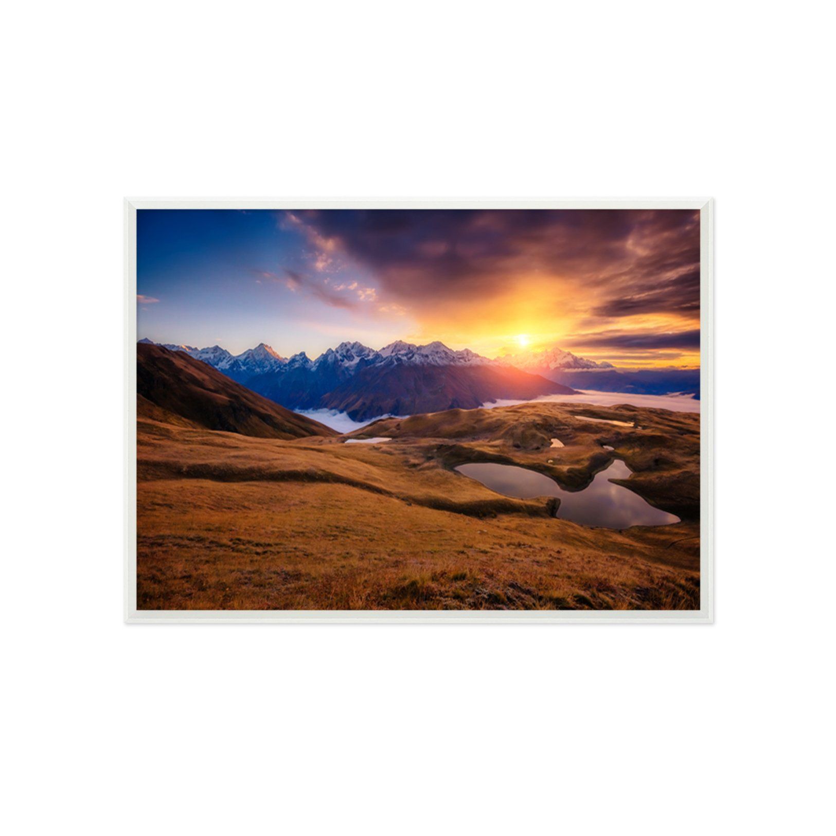 3D Beautiful Sunset 170 Fake Framed Print Painting Wallpaper AJ Creativity Home