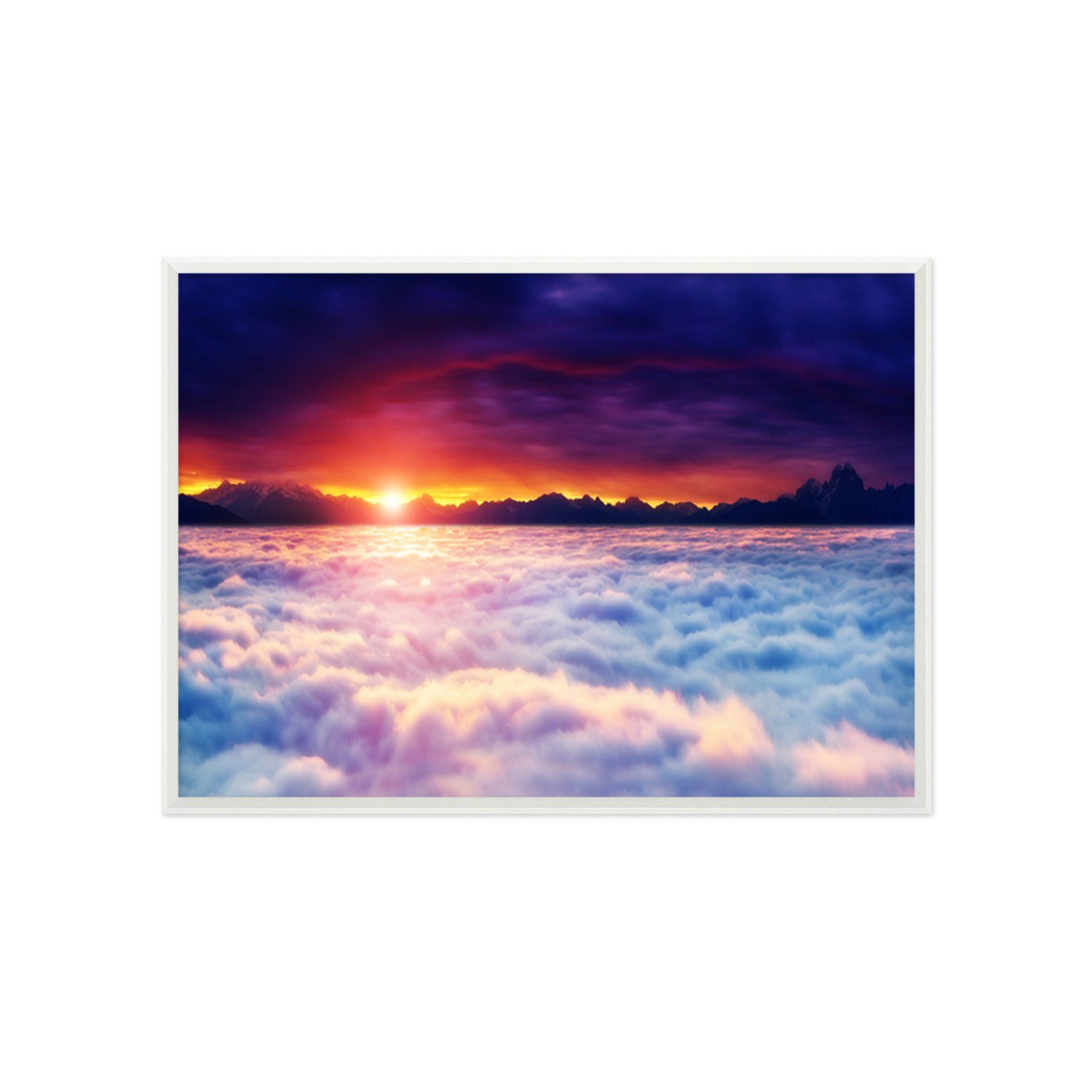 3D Sunset Waves 171 Fake Framed Print Painting Wallpaper AJ Creativity Home