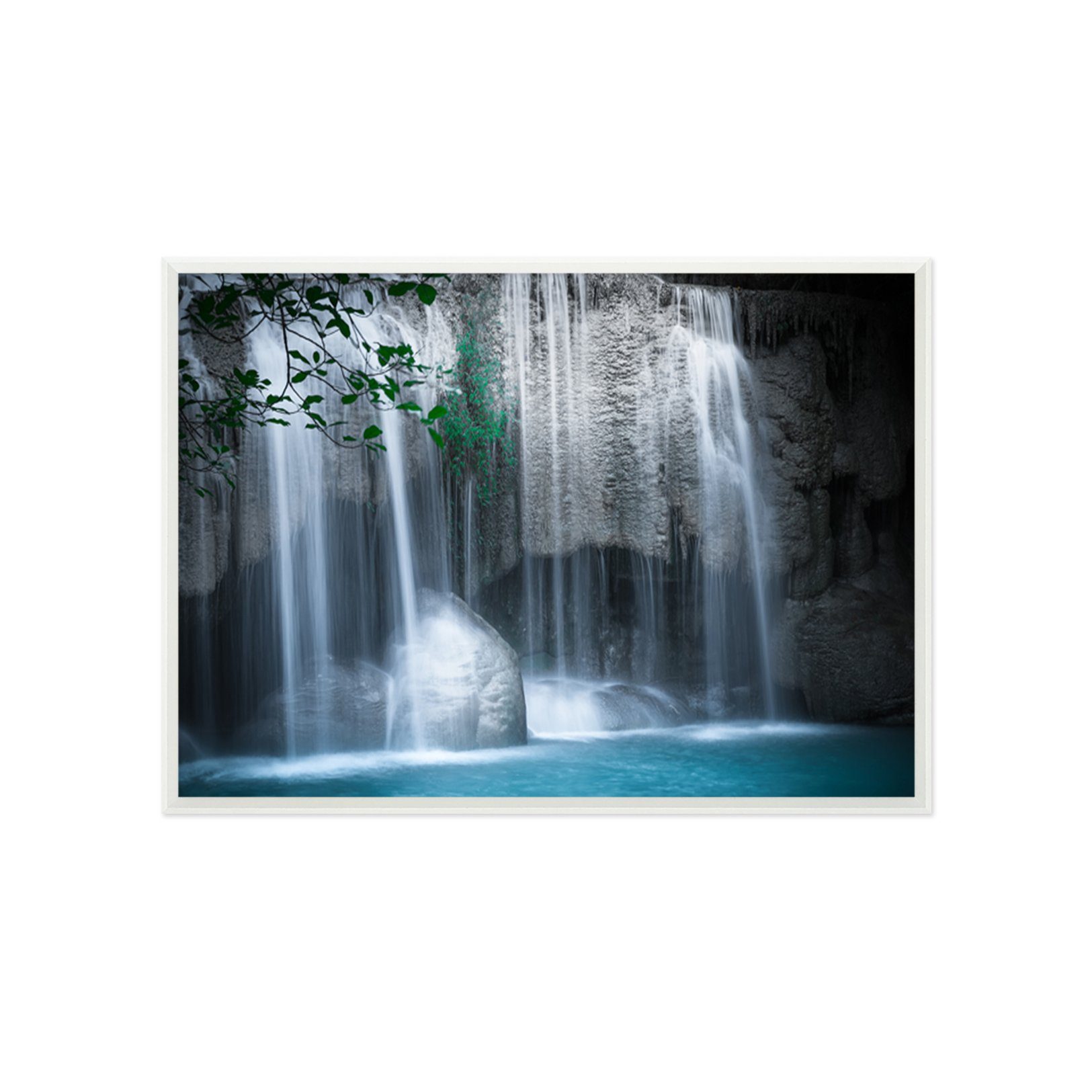 3D Dwarf Waterfall 154 Fake Framed Print Painting Wallpaper AJ Creativity Home