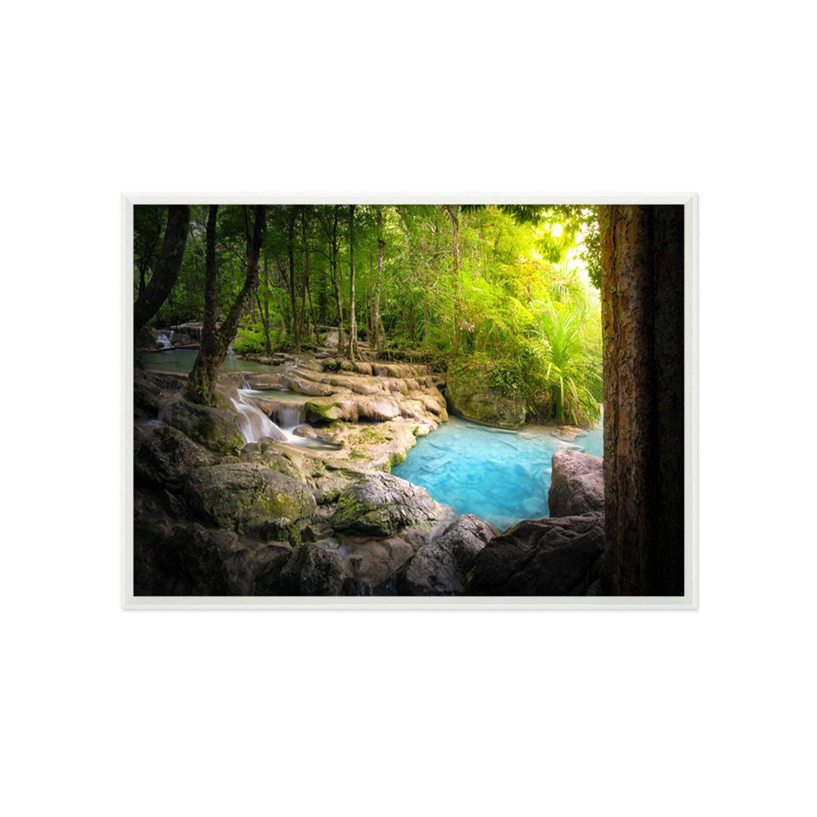 3D Shaded Trees 167 Fake Framed Print Painting Wallpaper AJ Creativity Home