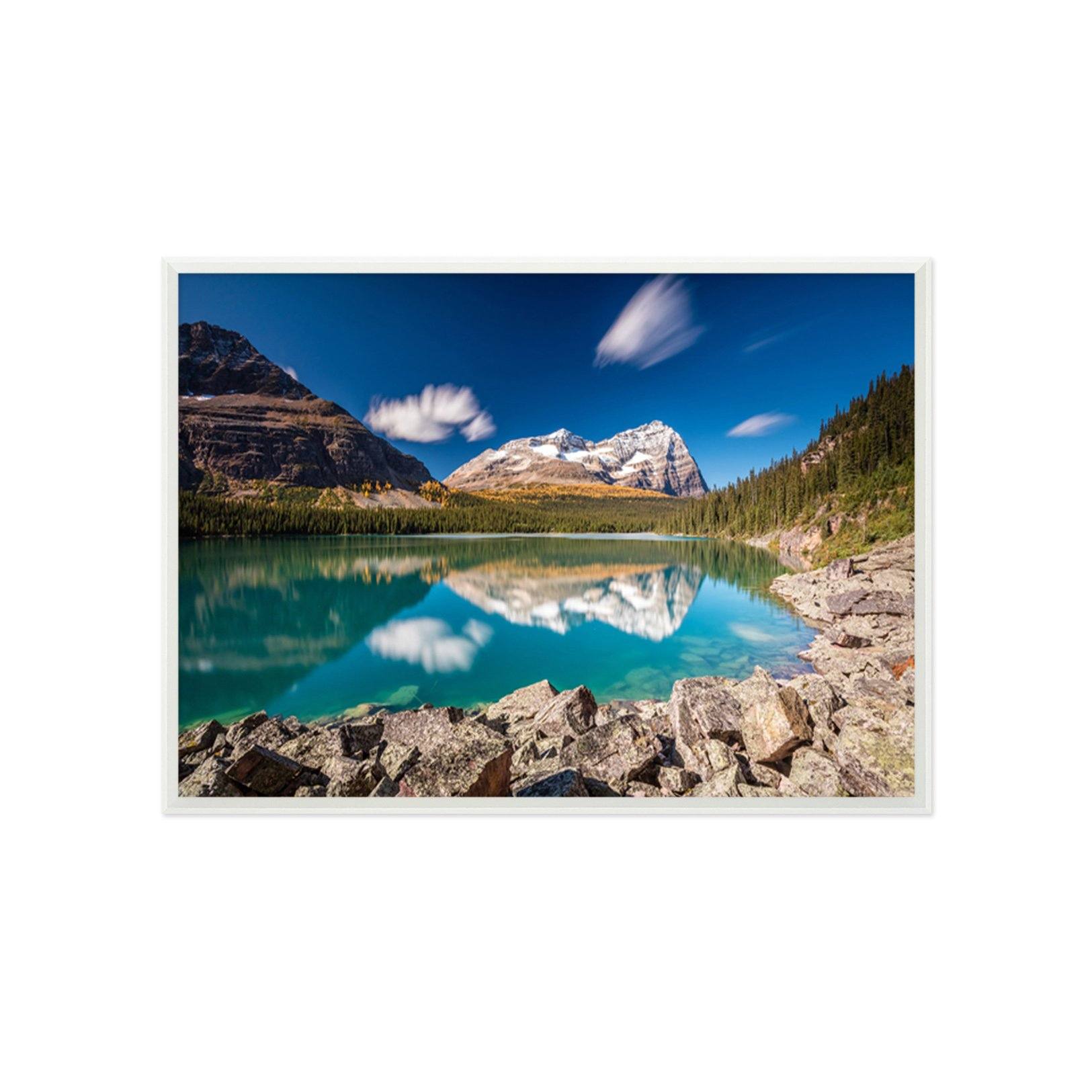 3D Lake Center 180 Fake Framed Print Painting Wallpaper AJ Creativity Home