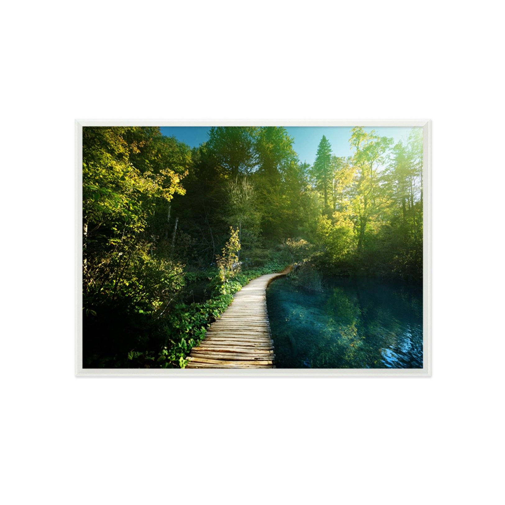 3D Bridge Woods 174 Fake Framed Print Painting Wallpaper AJ Creativity Home