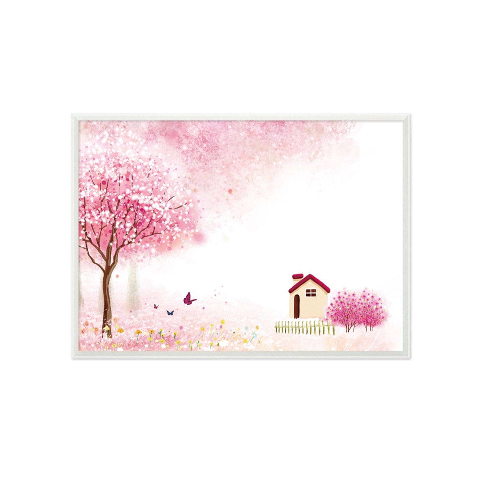 3D House Butterfly 001 Fake Framed Print Painting Wallpaper AJ Creativity Home