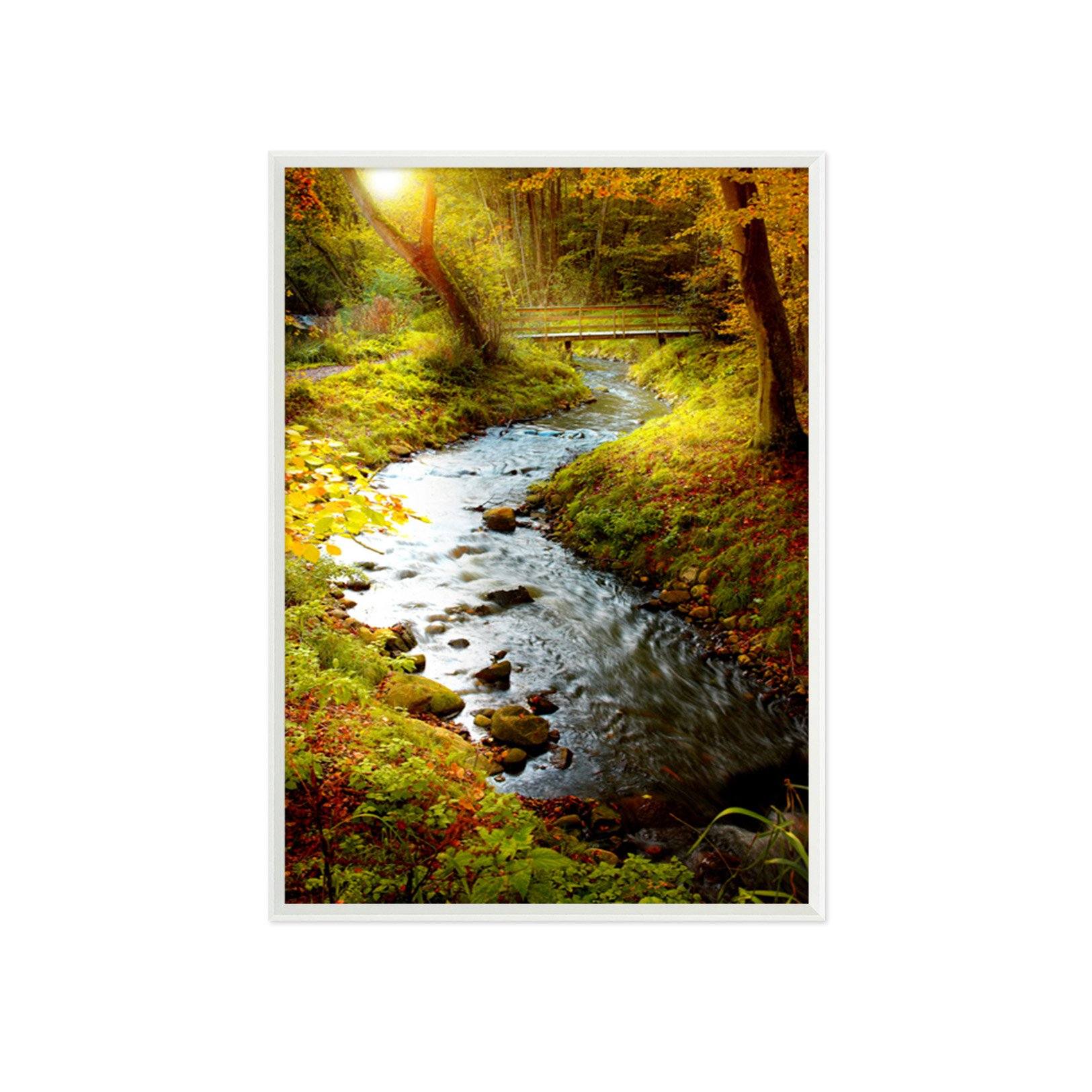 3D Bridge Water 105 Fake Framed Print Painting Wallpaper AJ Creativity Home