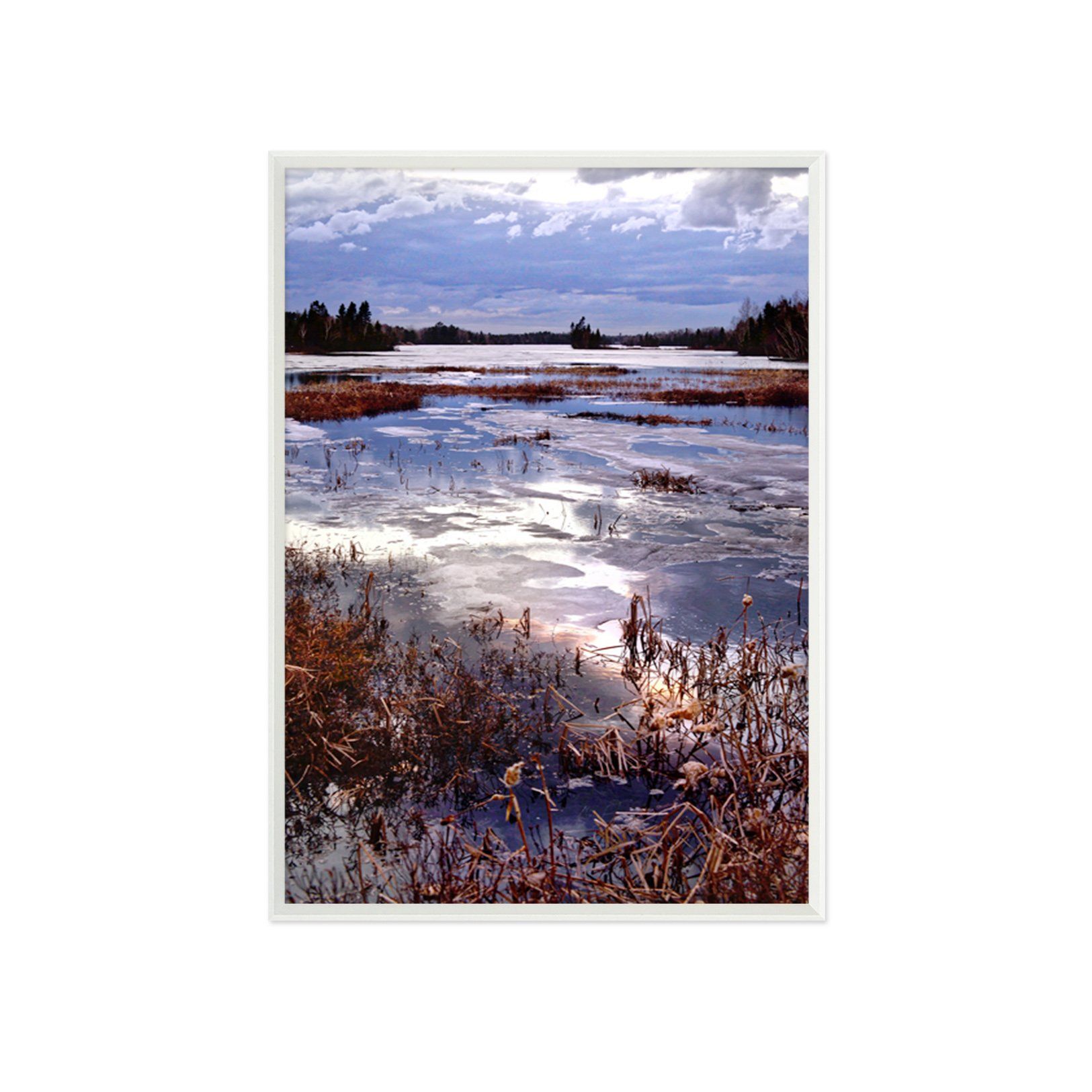 3D Sunny Lake 102 Fake Framed Print Painting Wallpaper AJ Creativity Home