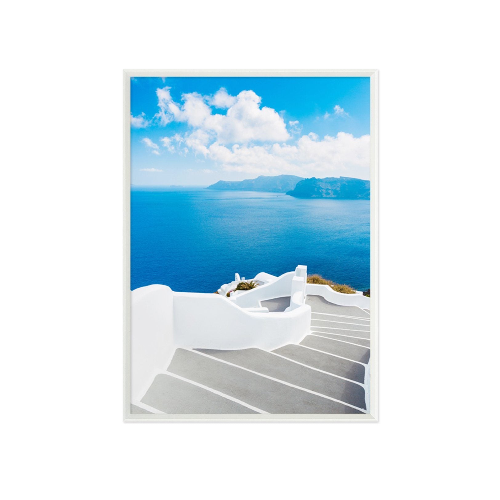 3D Seaside Staircase 010 Fake Framed Print Painting Wallpaper AJ Creativity Home