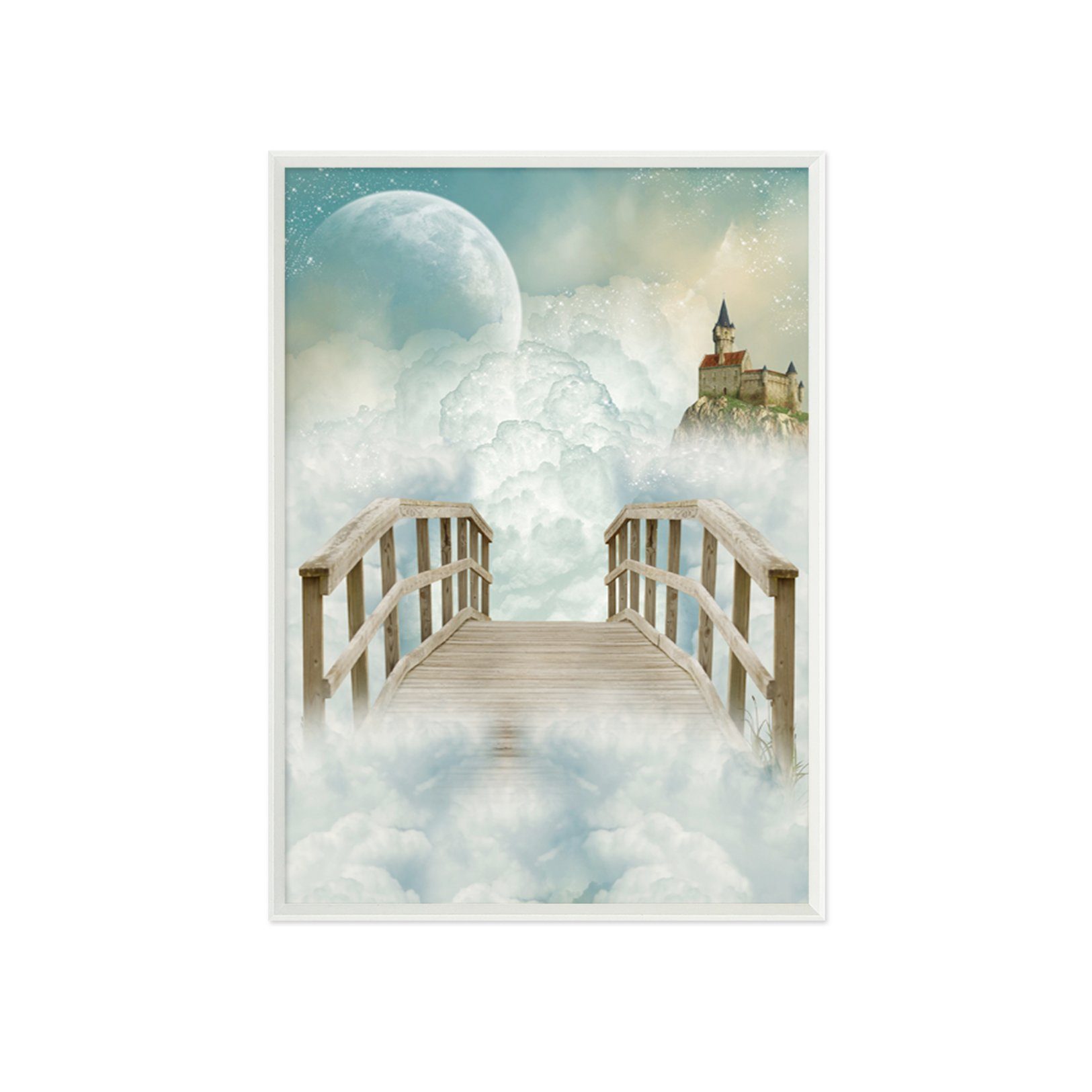 3D Cloud Bridge 036 Fake Framed Print Painting Wallpaper AJ Creativity Home