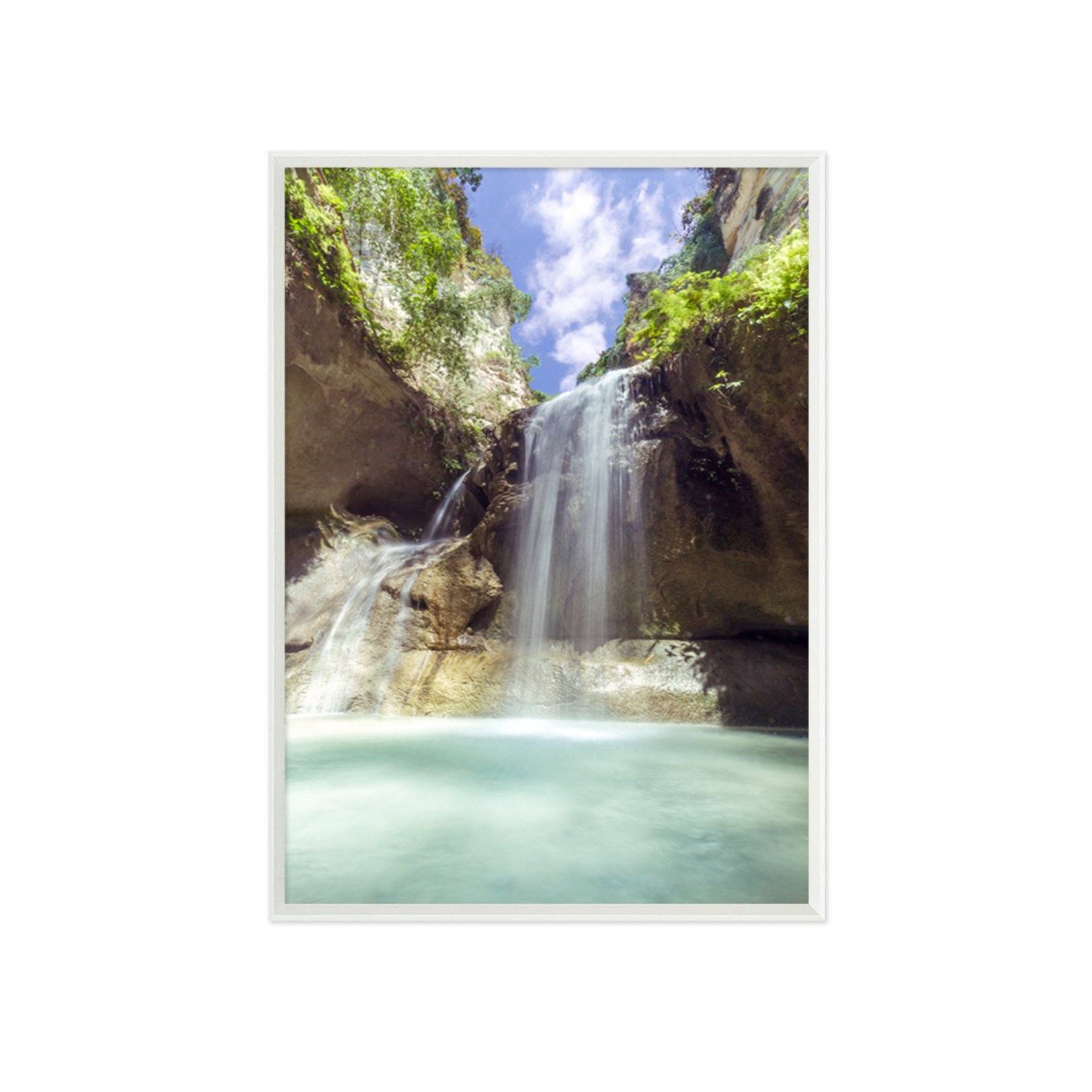 3D Cliff Falls 089 Fake Framed Print Painting Wallpaper AJ Creativity Home