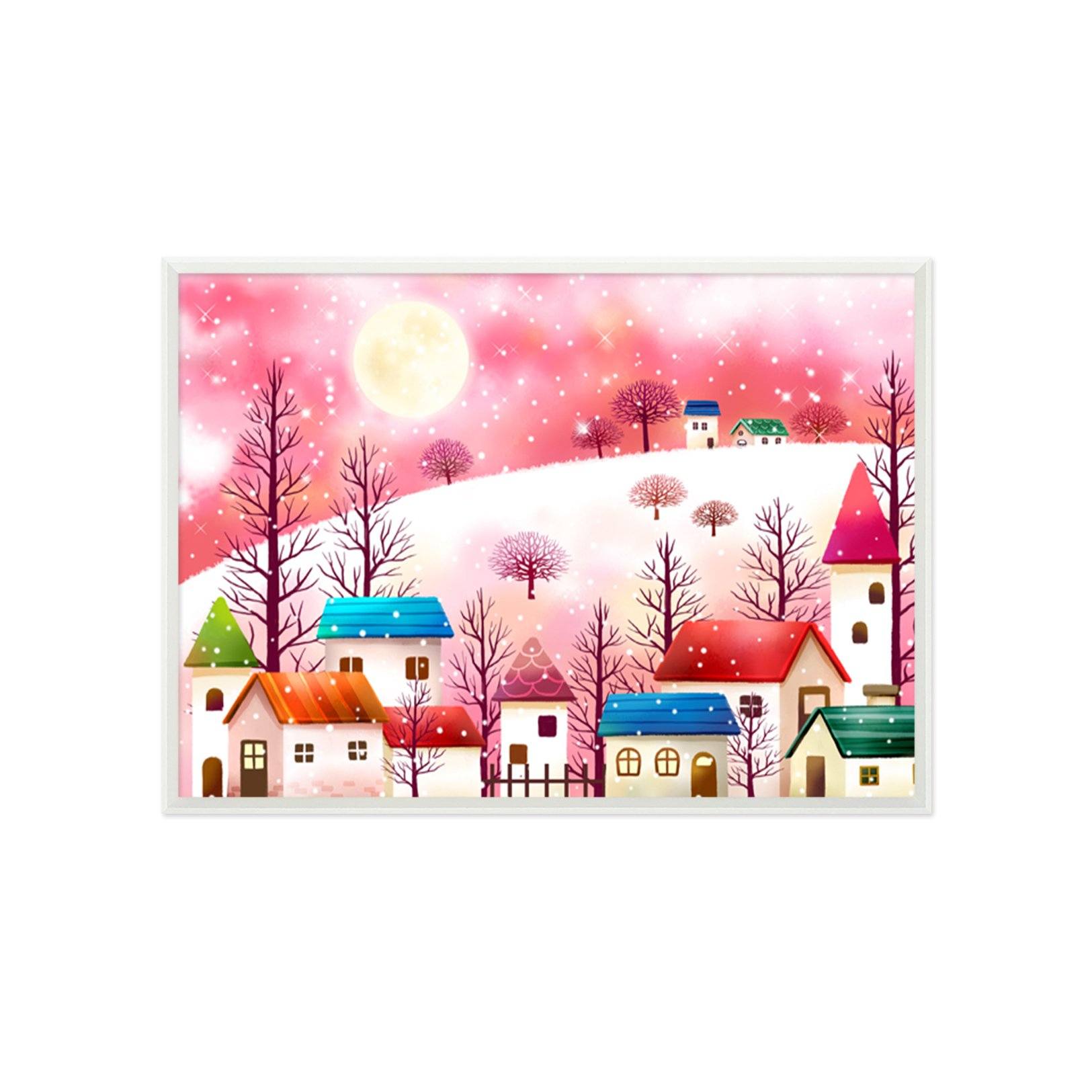 3D Moon Snowflake 008 Fake Framed Print Painting Wallpaper AJ Creativity Home