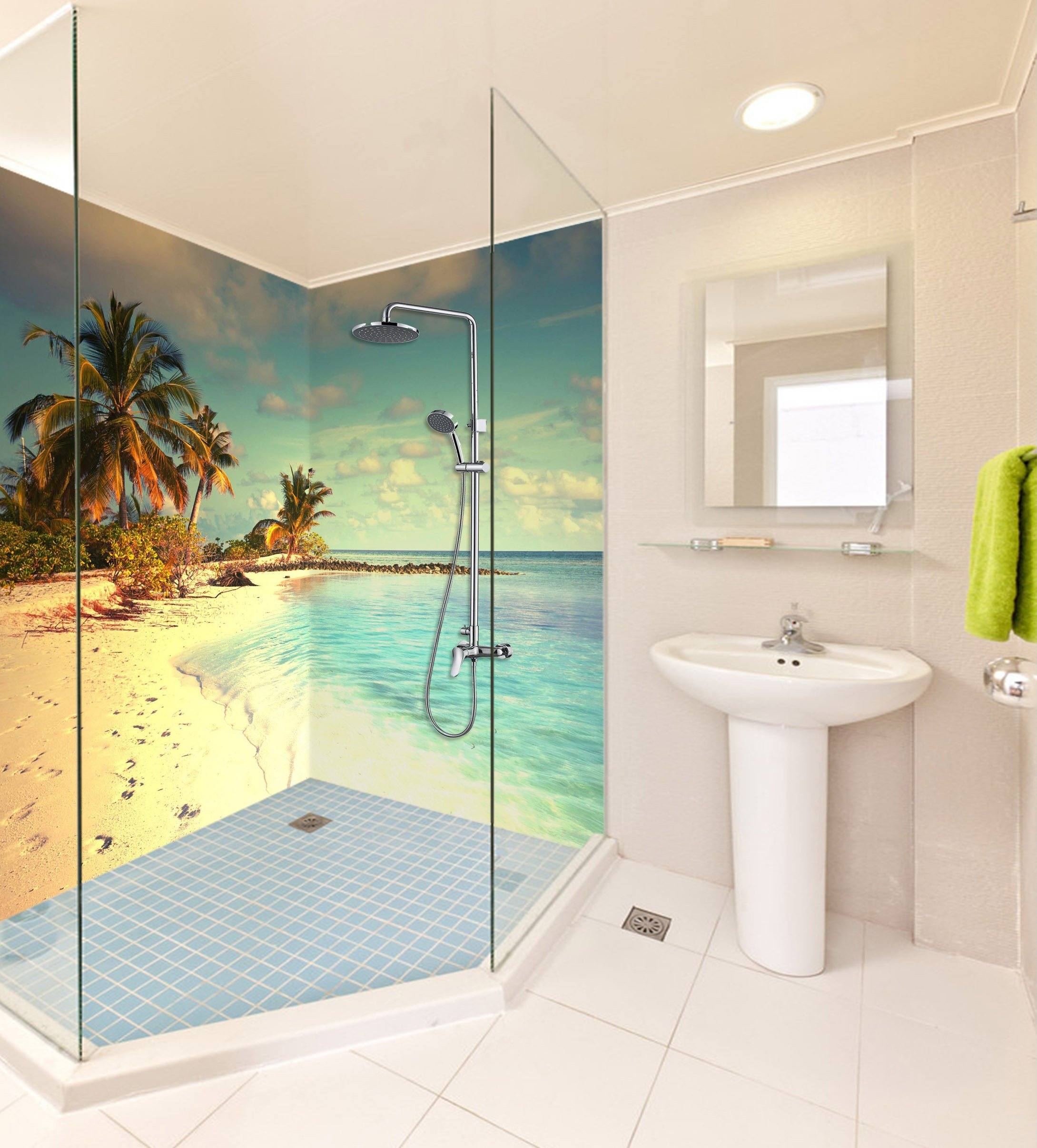 3D Shiny Beach 89 Bathroom Wallpaper Wallpaper AJ Wallpaper