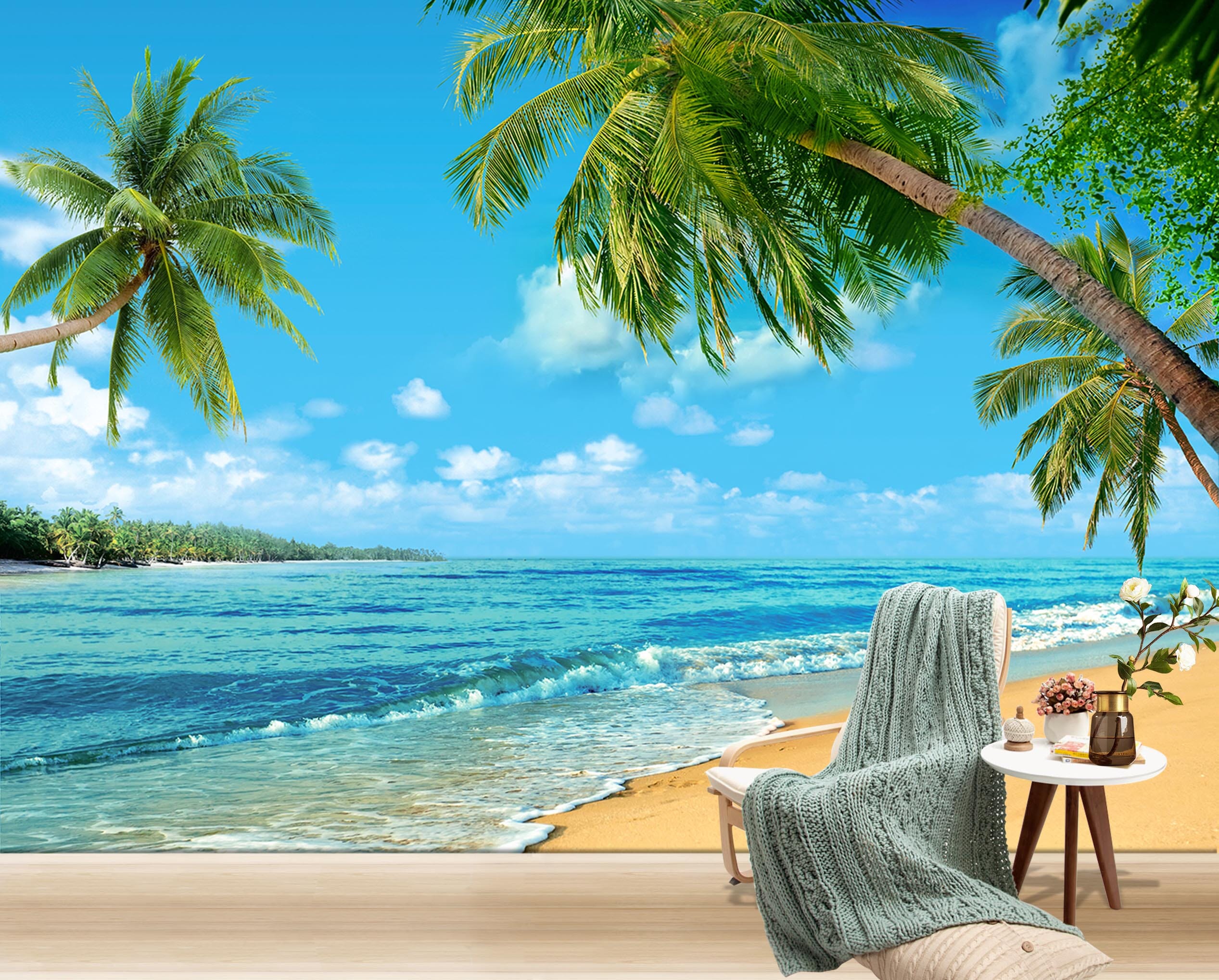 3D Coconut Palm Tree 109 Wall Murals Wallpaper AJ Wallpaper 2