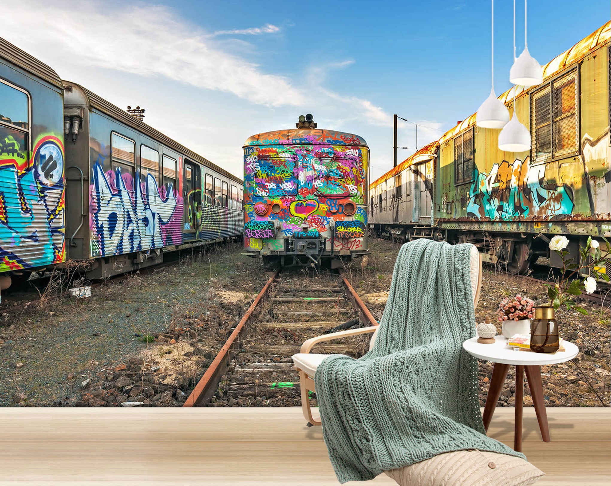 3D Painted Train 311 Vehicle Wall Murals